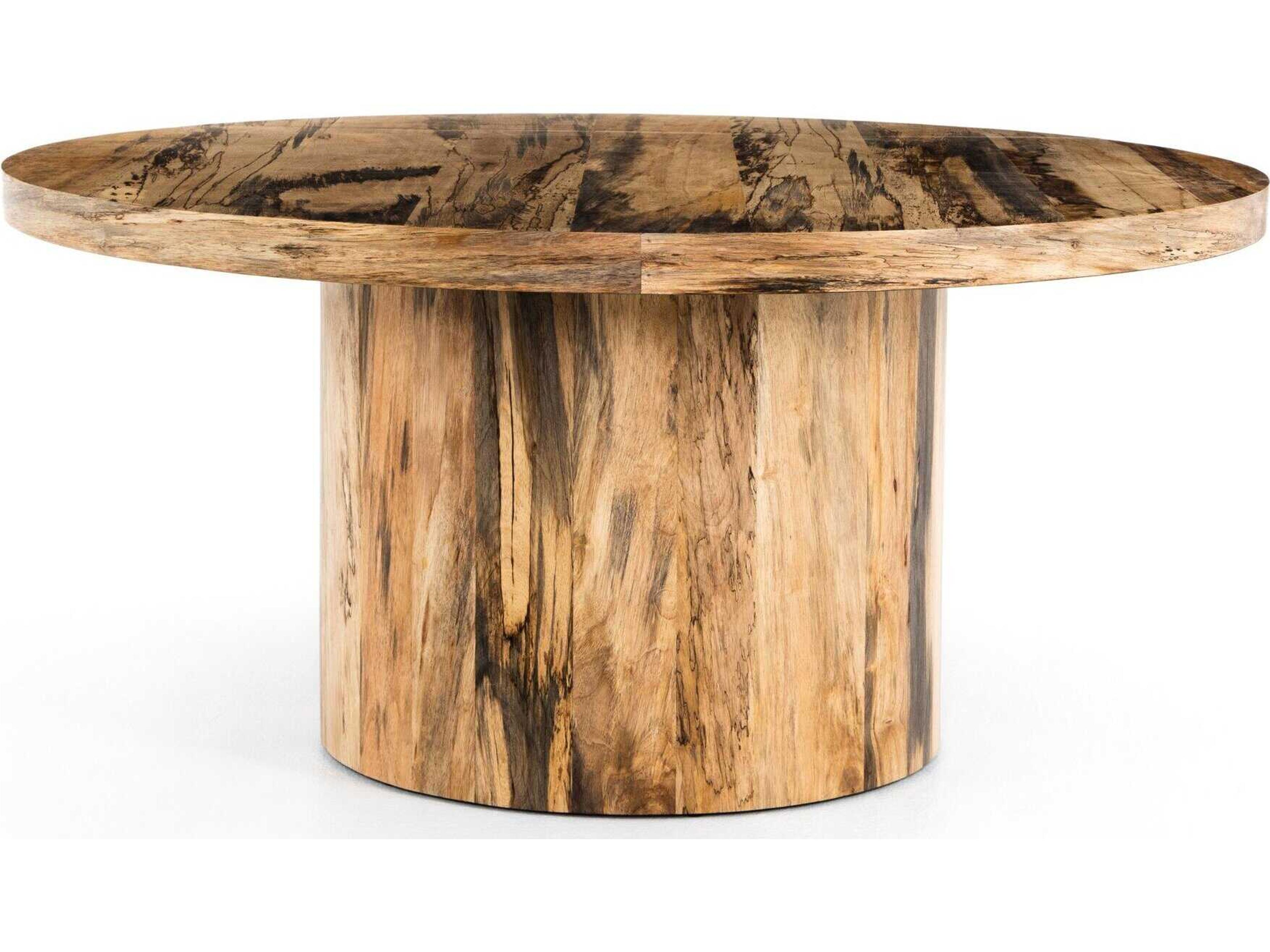 Hudson Wesson Round Dining Table in Spalted Primavera