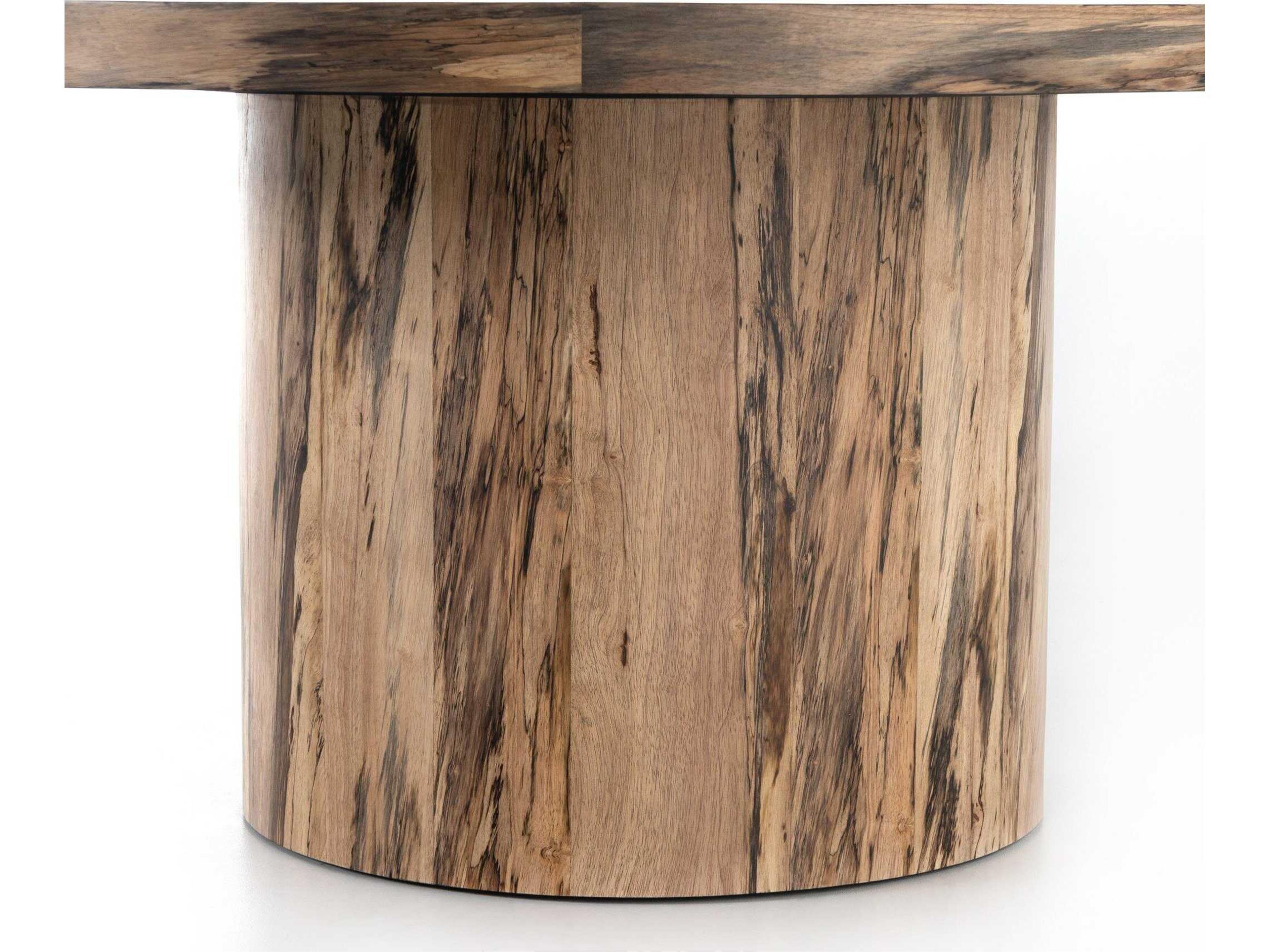 Four Hands Wesson Hudson Round Wood Spalted Primavera Dining Table