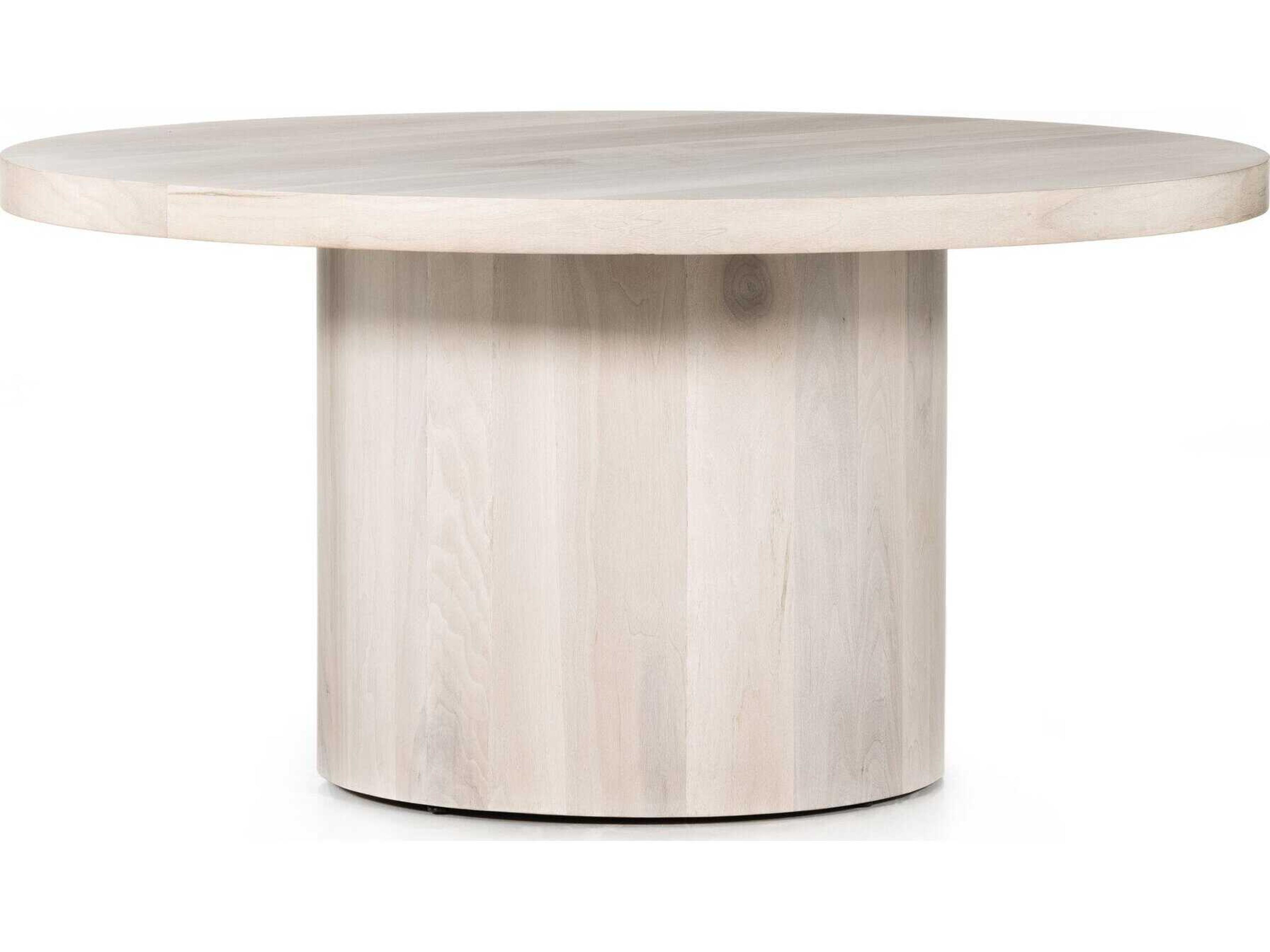 Wesson Hudson Round Wood Ashen Walnut Natural Yukas Dining Table