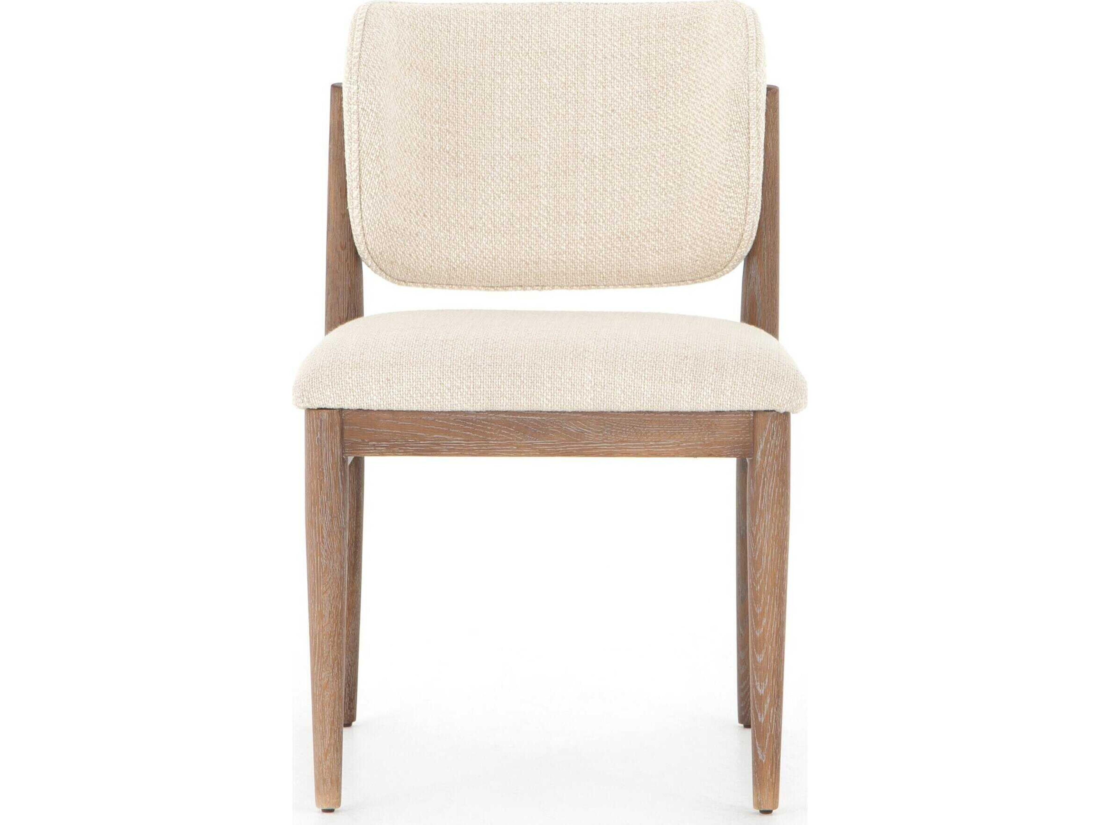 Four Hands Ashford Joren Solid Wood Brown Upholstered Side Dining Chair