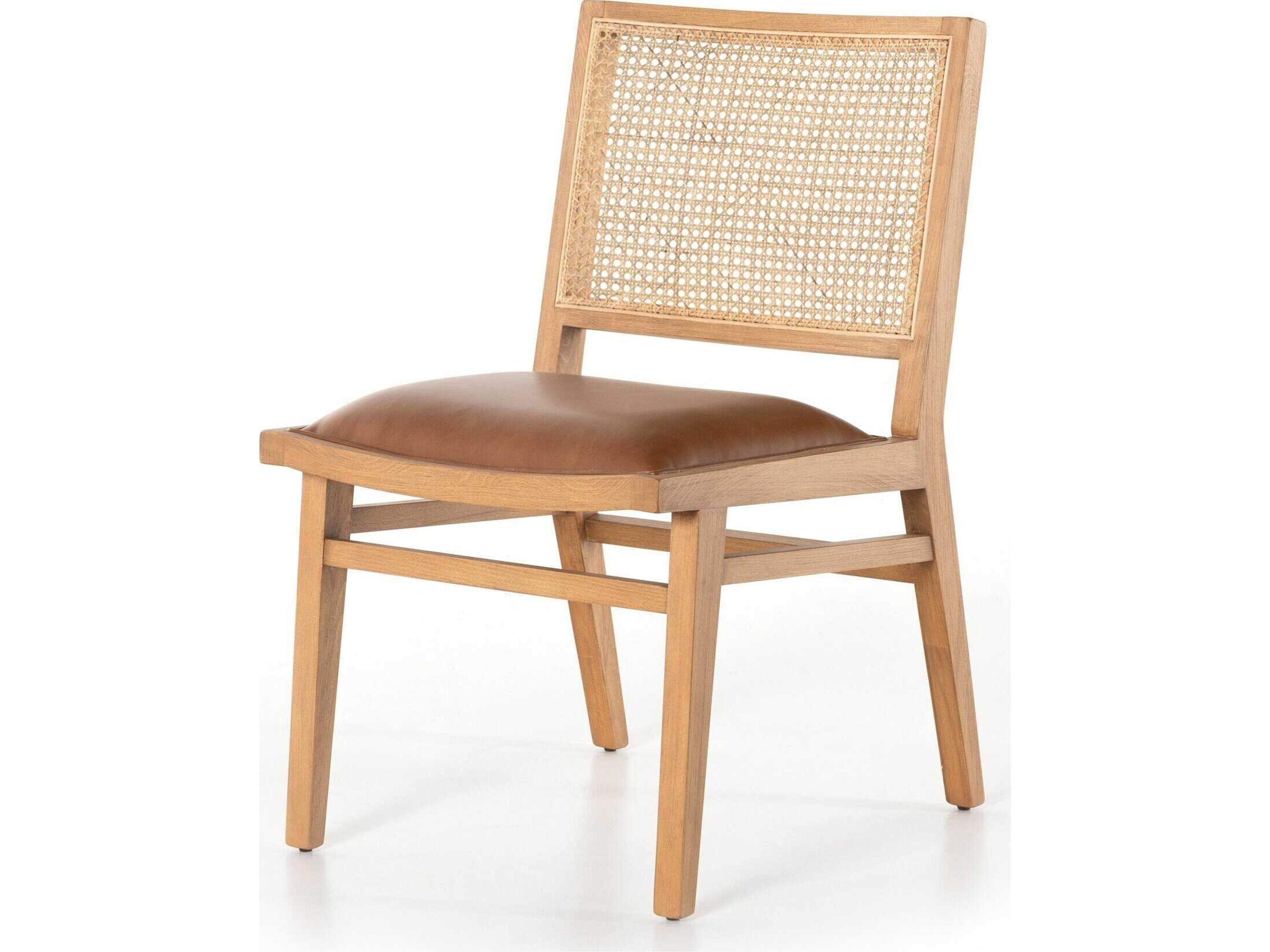 Sage Caswell Dining Chair Natural Cane and Leather