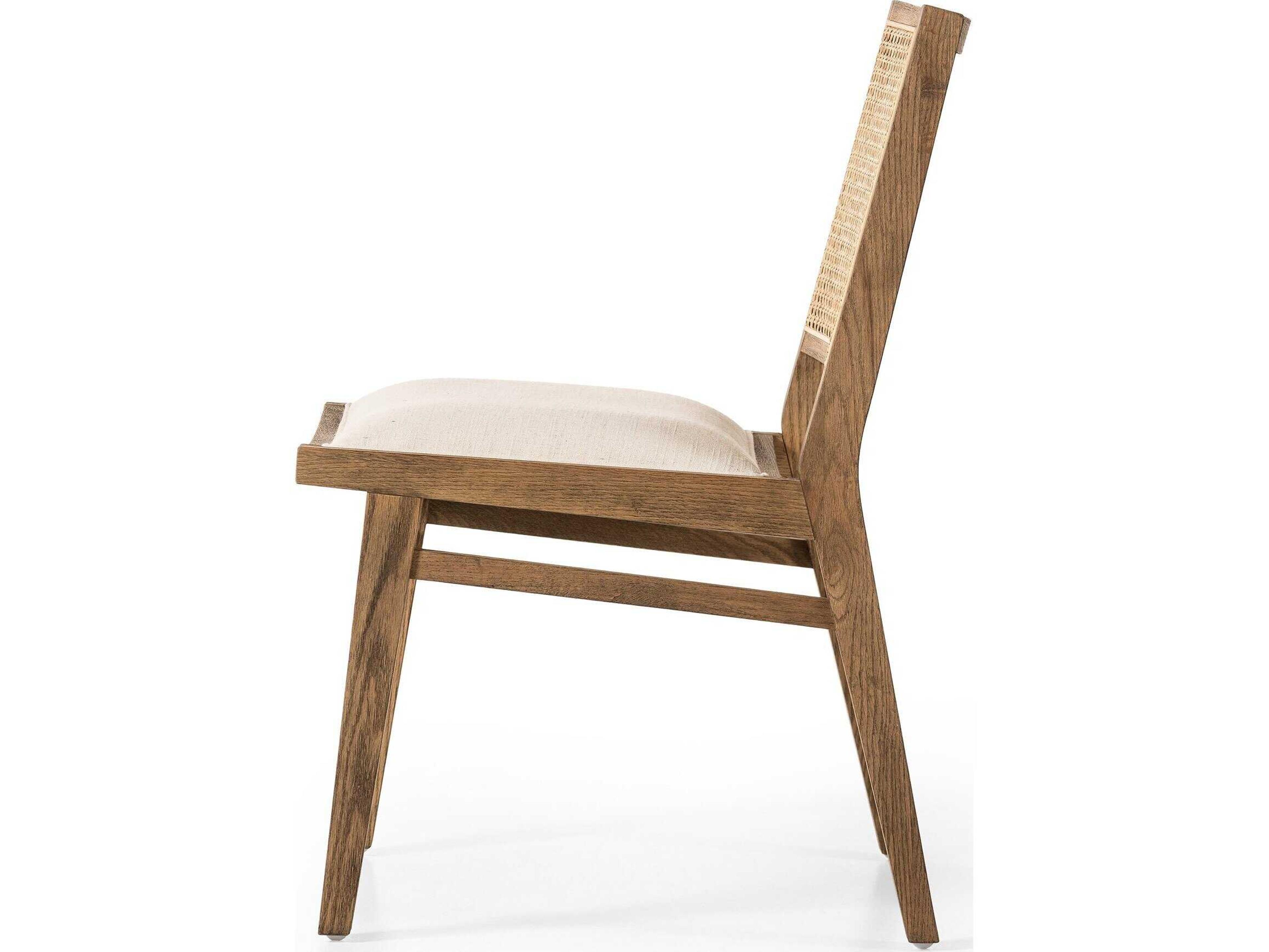Four Hands Caswell Sage Savile Flax Upholstered Oak Wood Dining Chair