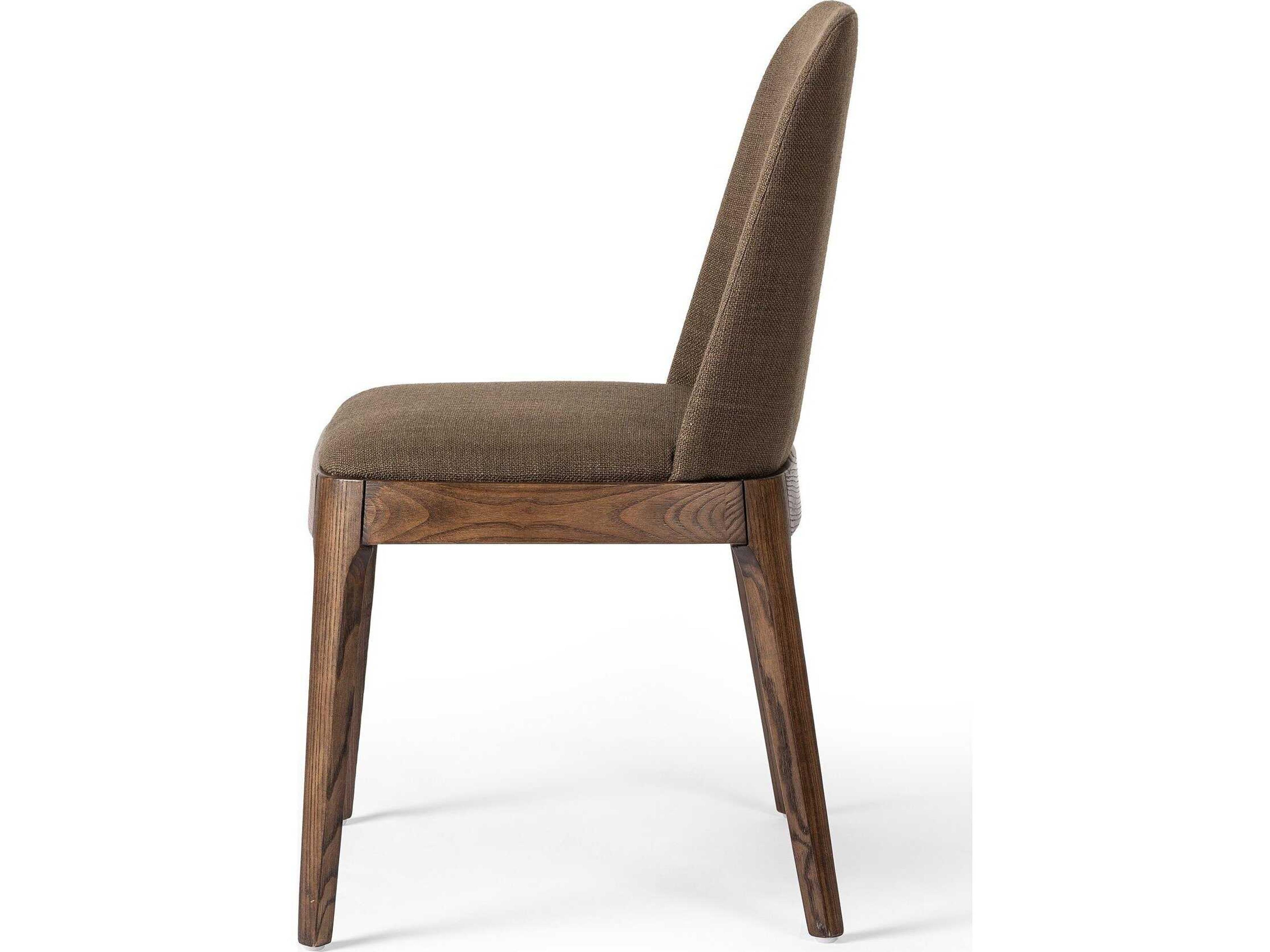 Four Hands Townsend Bryce Solid Wood Green Upholstered Side Dining Chair