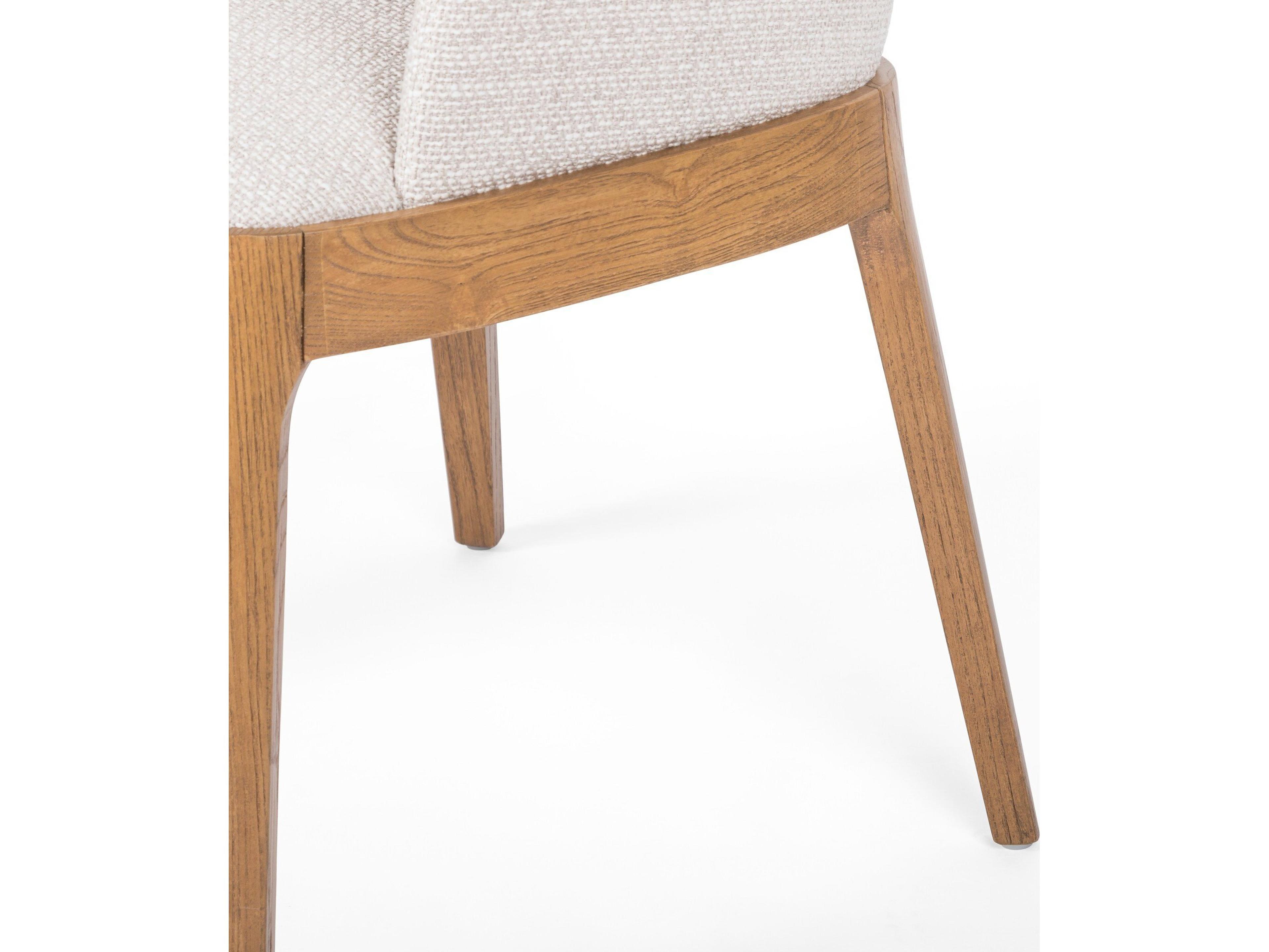 Four Hands Townsend Bryce Solid Wood Beige Upholstered Arm Dining Chair