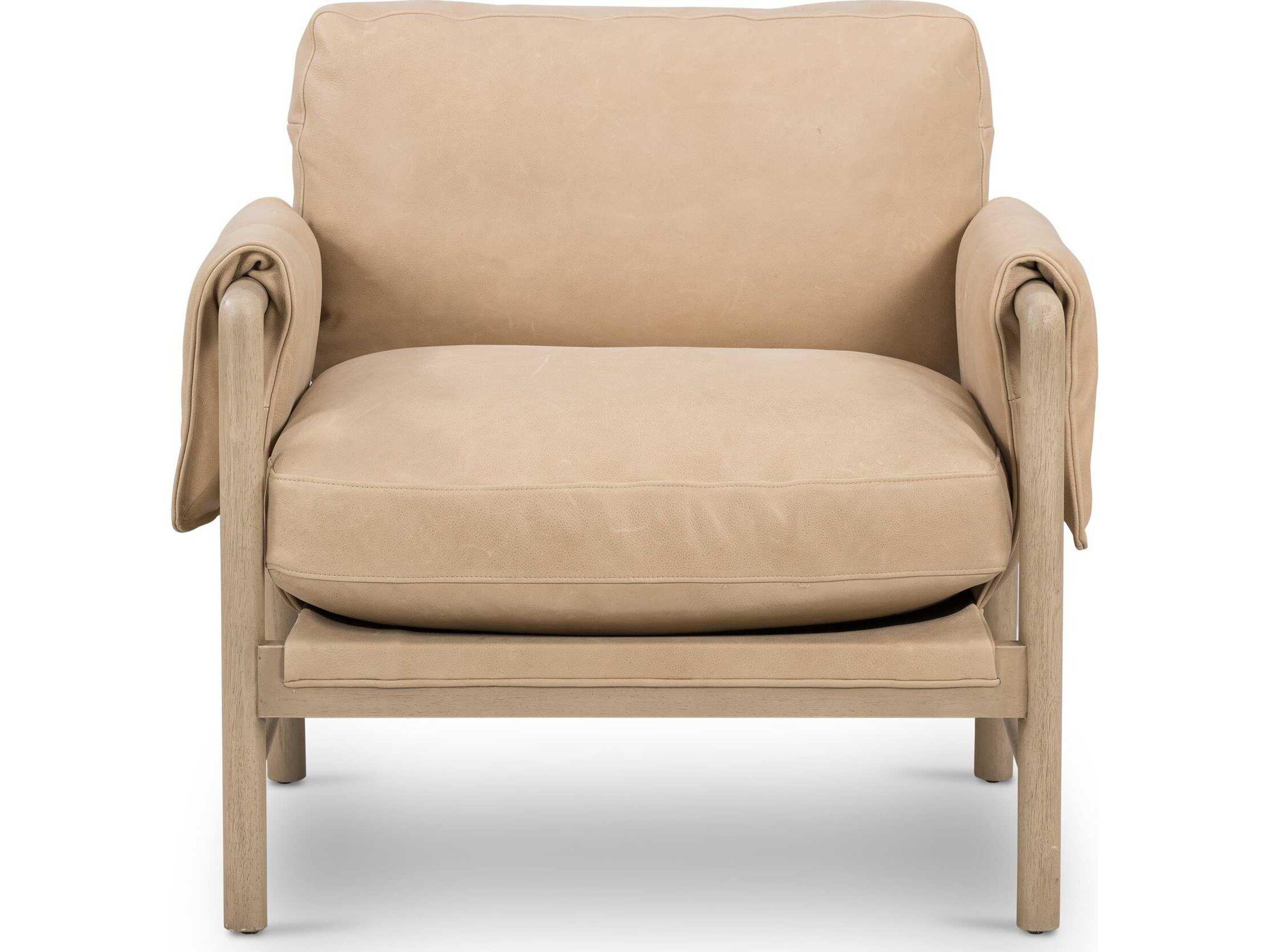 Four Hands Belfast Harrison Brown Leather Accent Chair