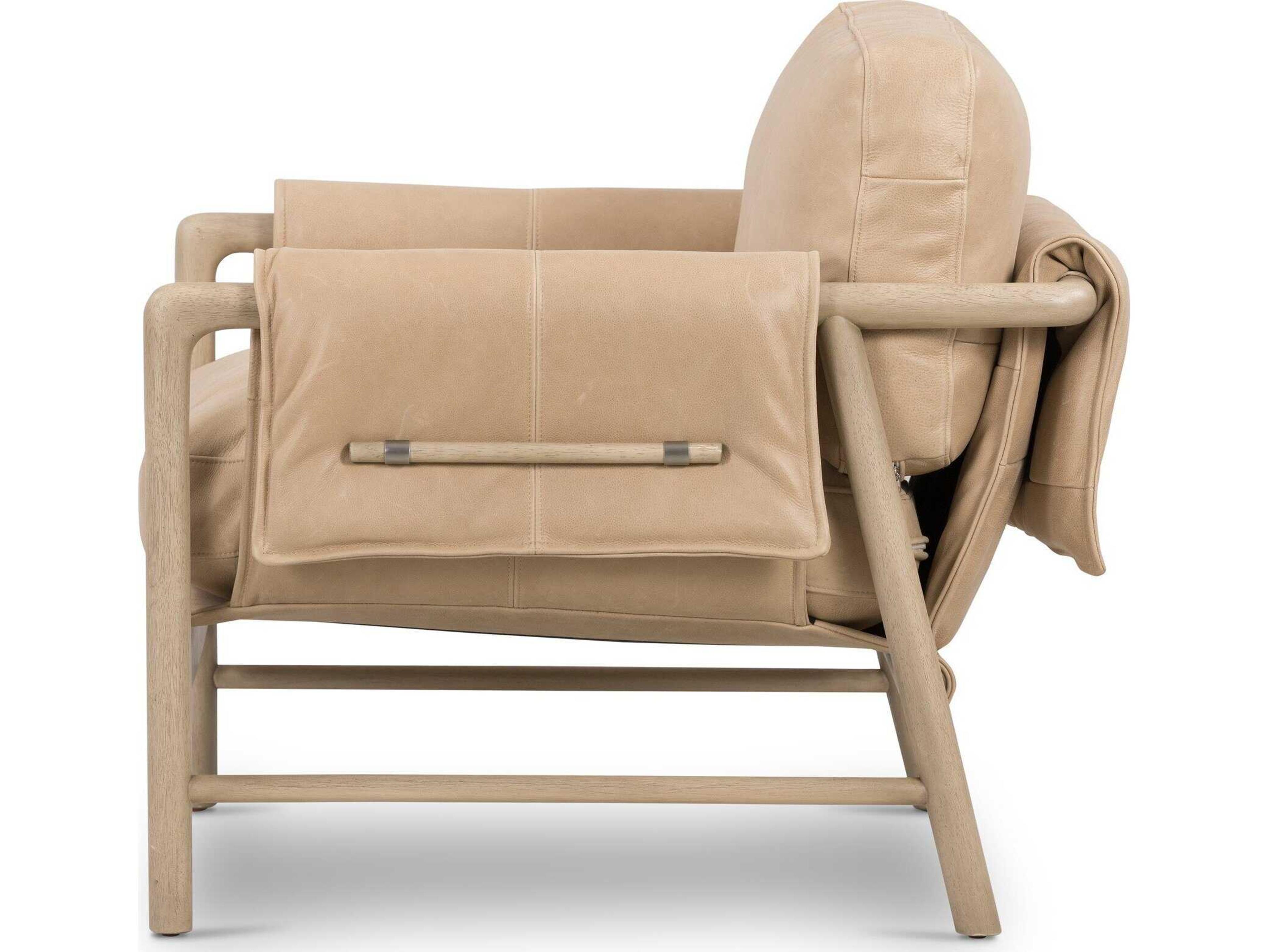 Four Hands Belfast Harrison Brown Leather Accent Chair