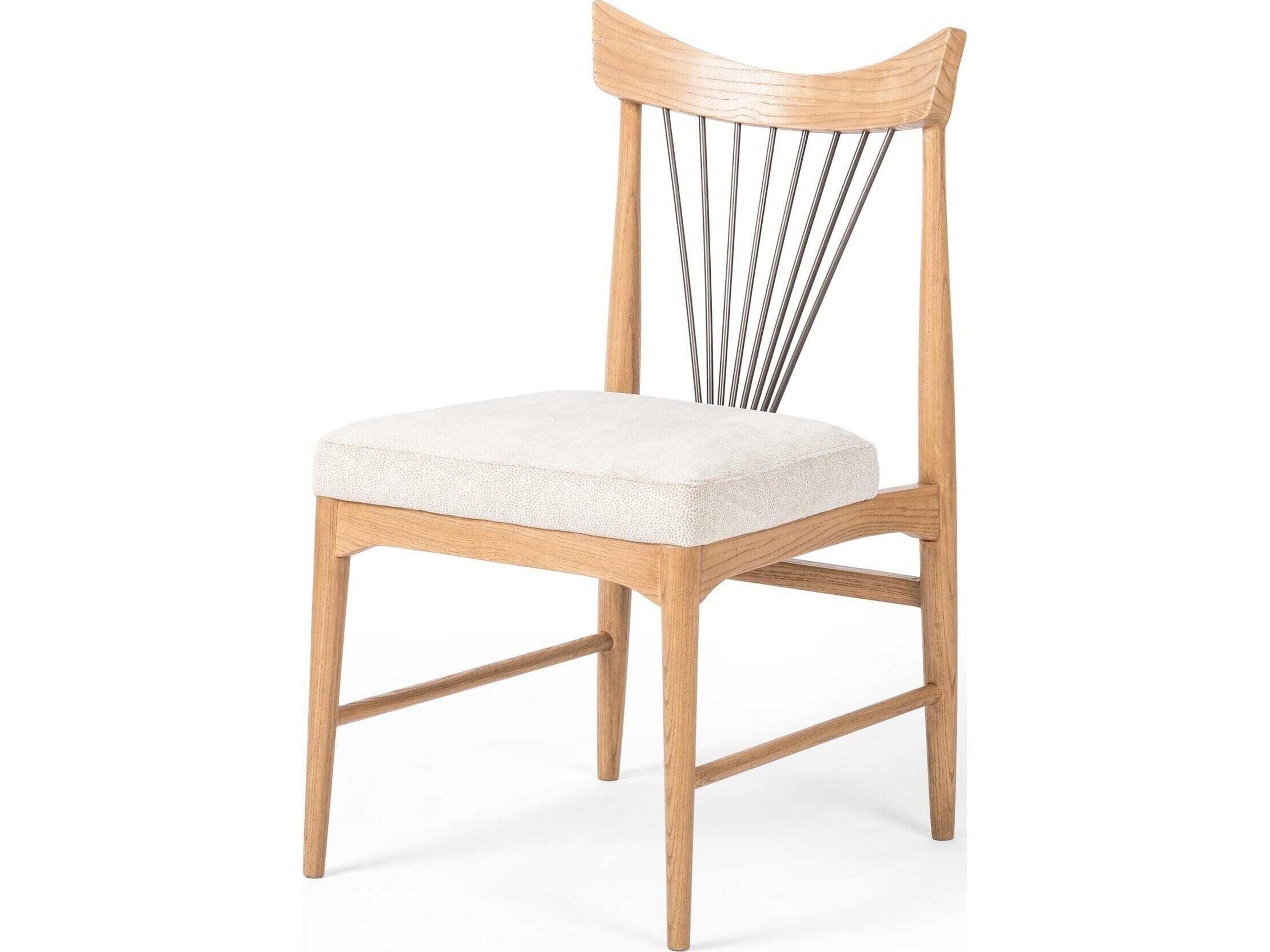 Townsend Solene Solid Wood Brown Upholstered Side Dining Chair