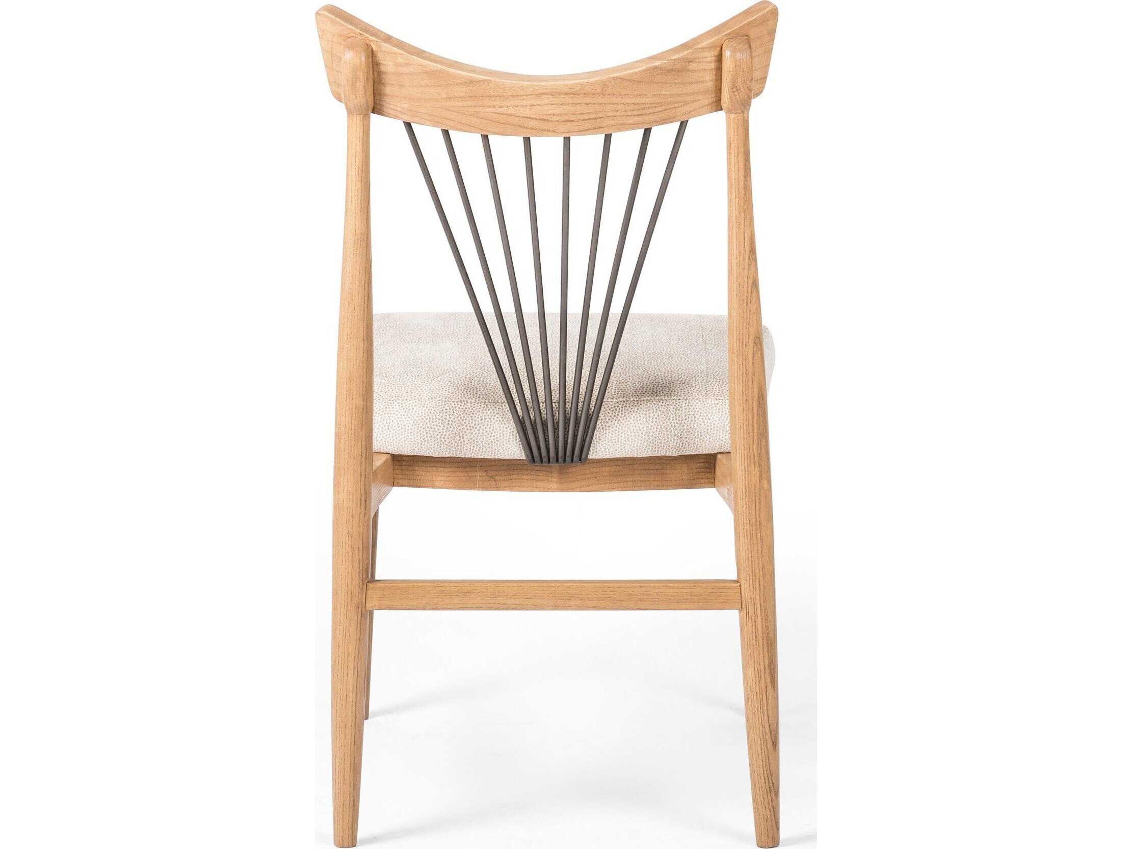 Four Hands Townsend Solene Solid Wood Brown Upholstered Side Dining Chair