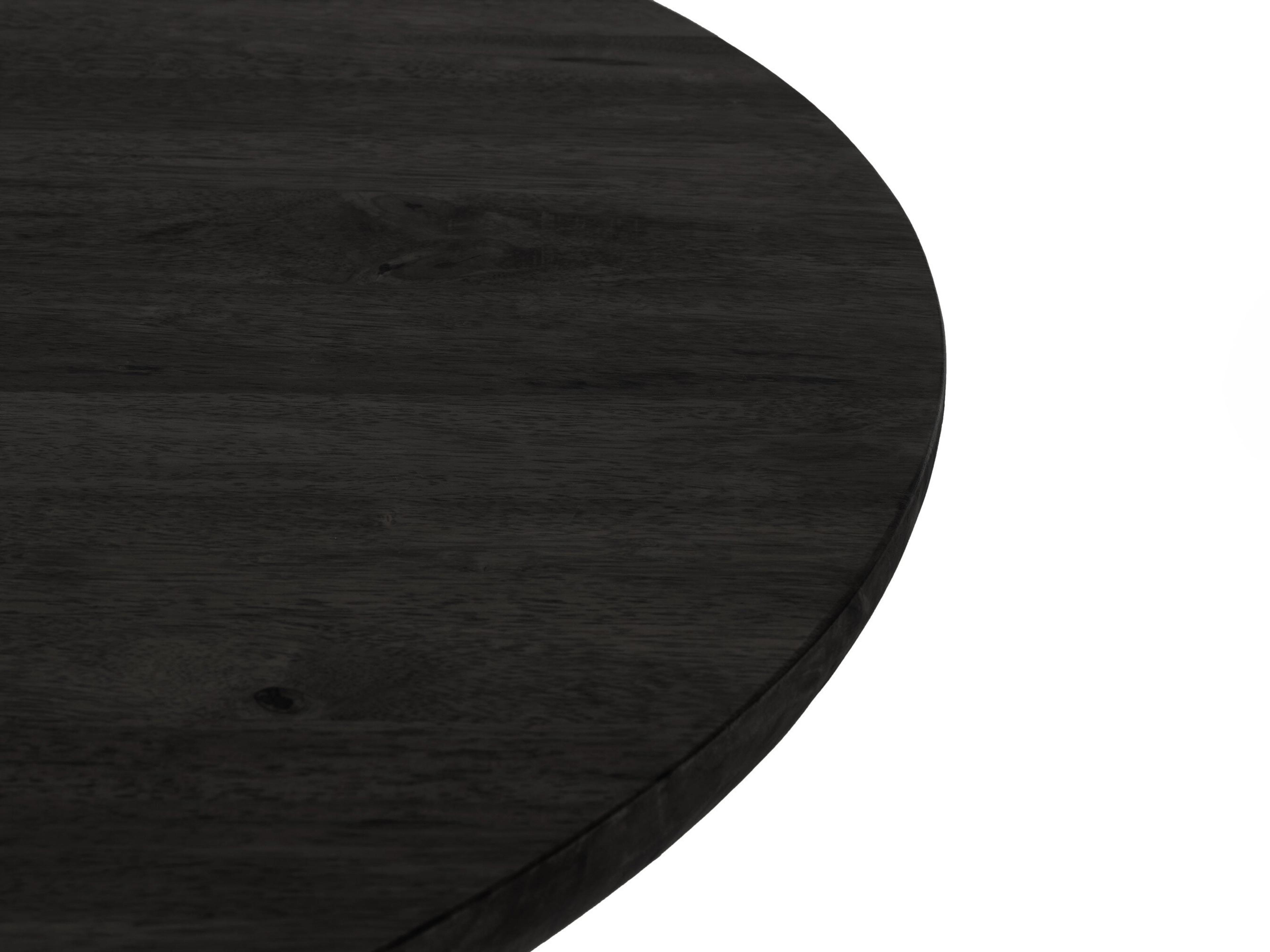 Four Hands Merritt Bibianna Round Worn Black Parawood Marble Dining Table