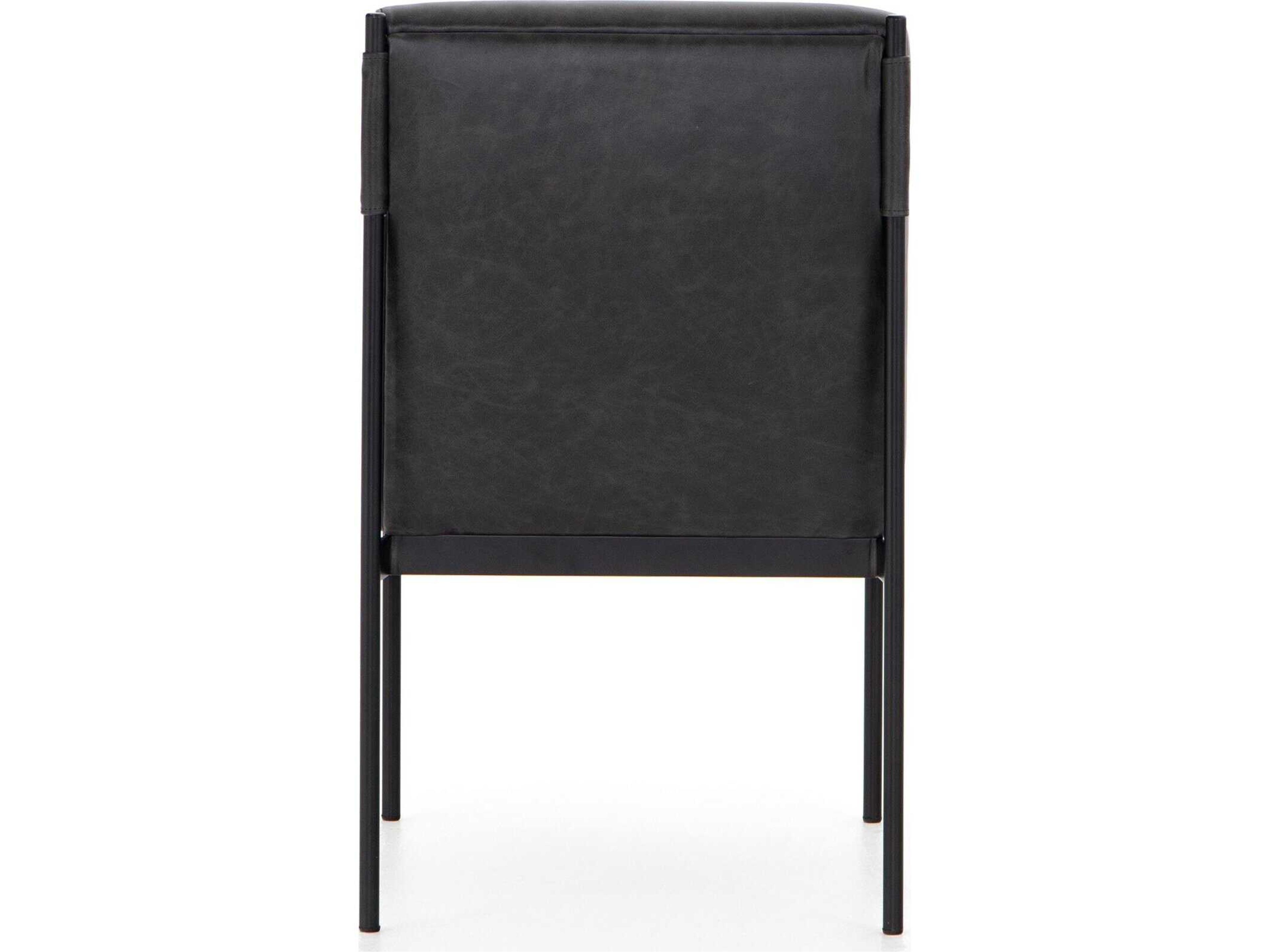 Luxecor Globetrotter Klein Leather Black Upholstered Side Dining Chair