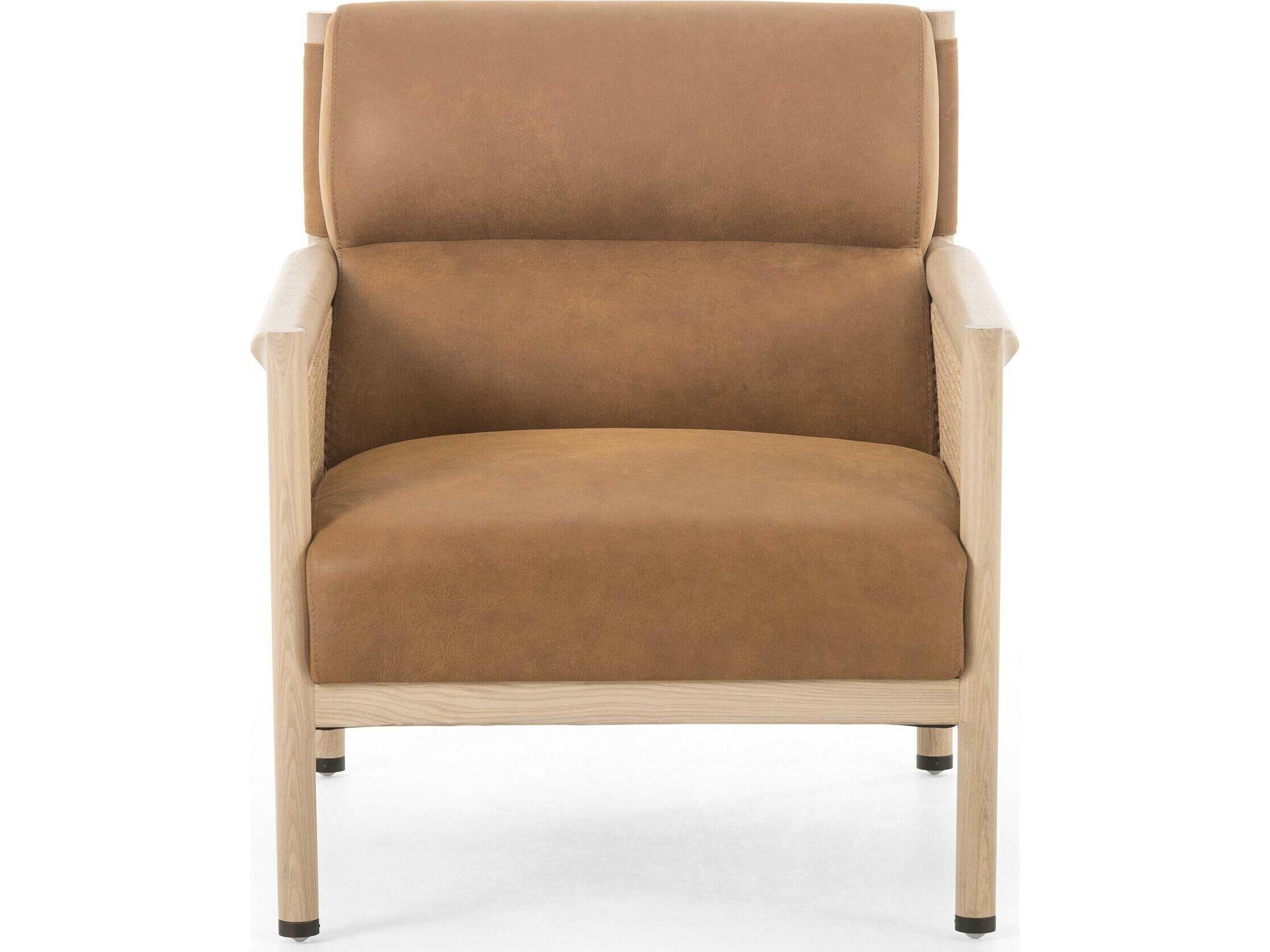Four Hands Kensington Kempsey Brown Leather Accent Chair