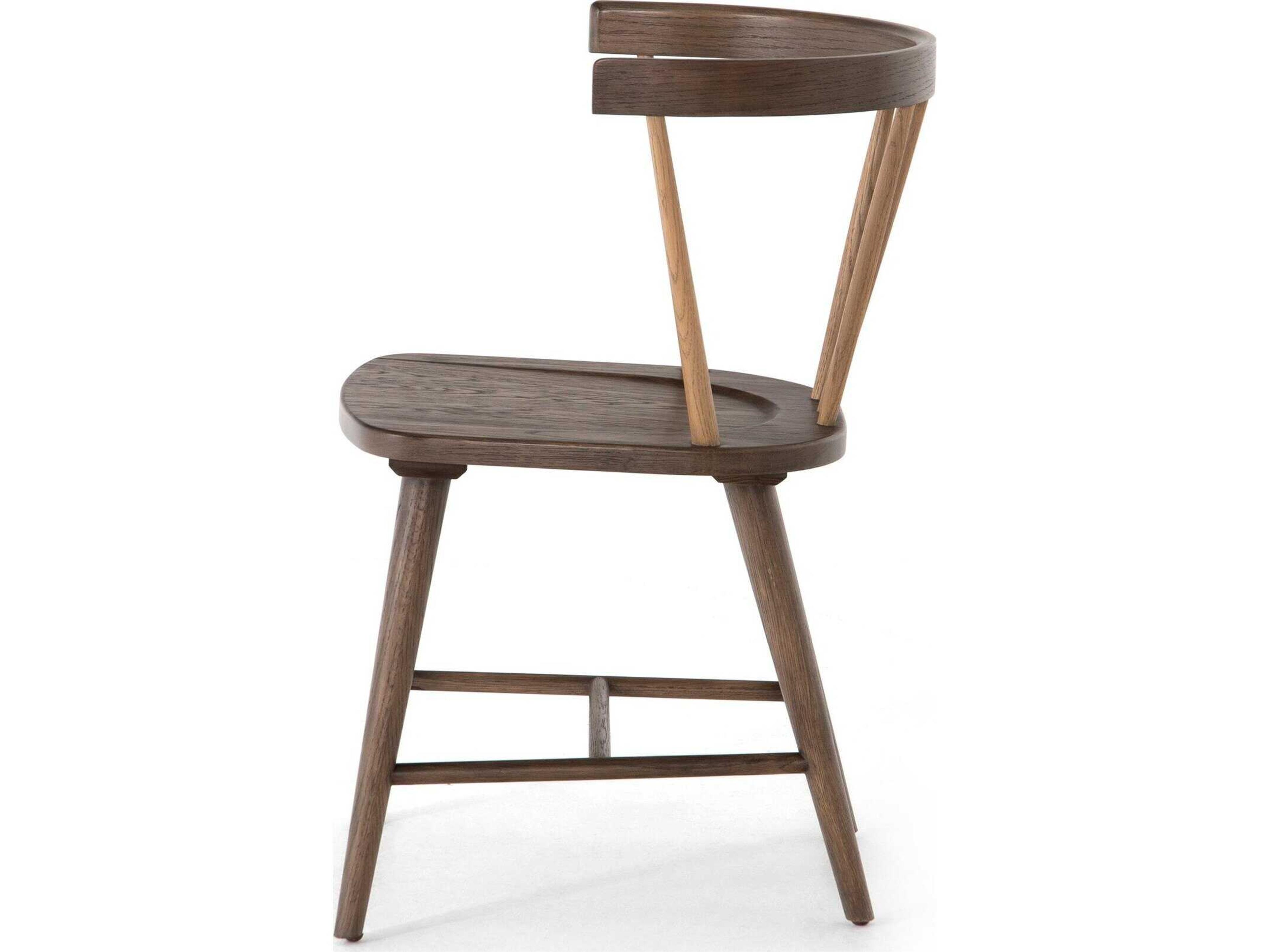 Four Hands Belfast Naples Oak Wood Brown Side Dining Chair