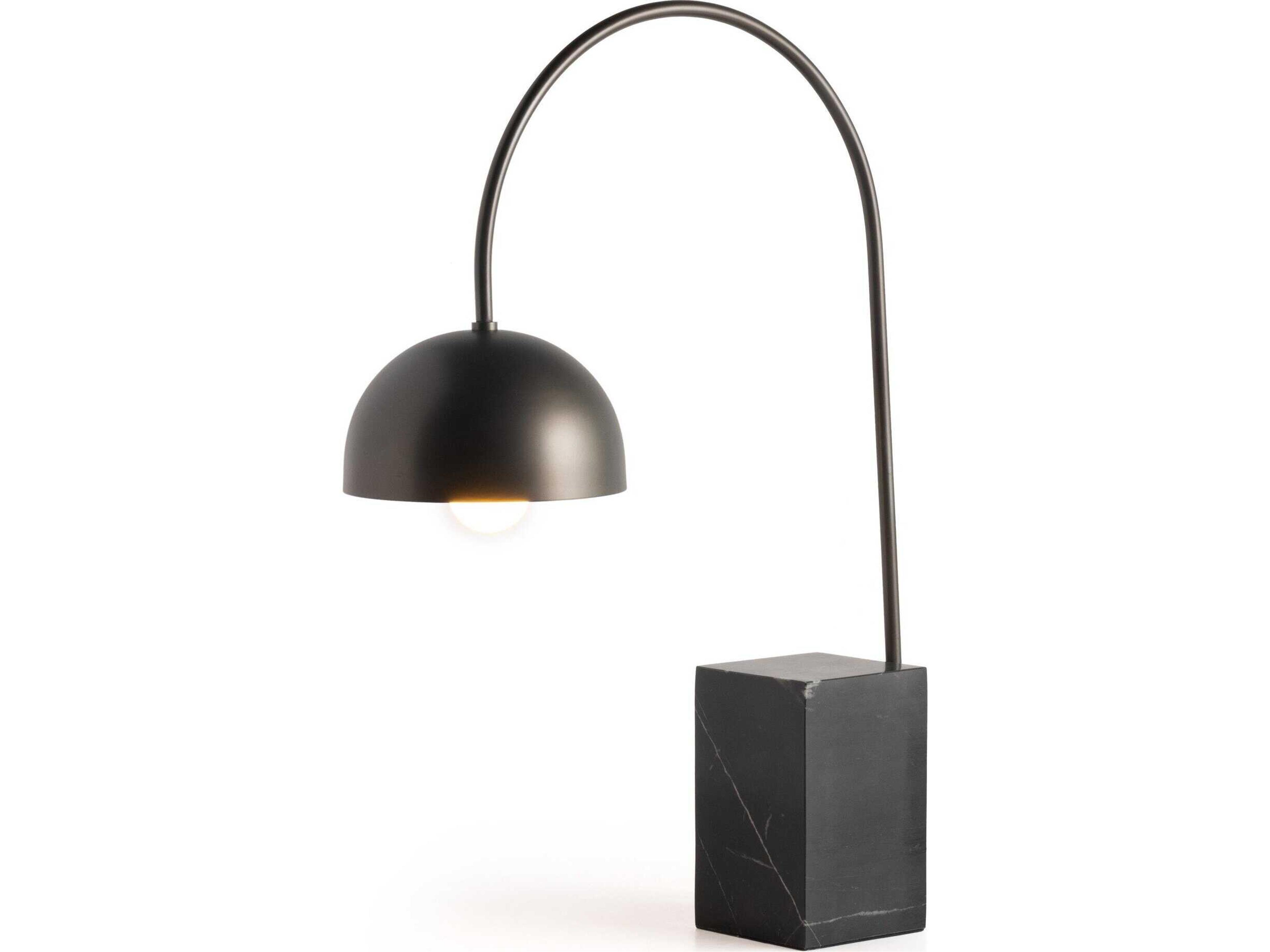 Camden Black Marble Dark Antique Iron LED Buffet Lamp