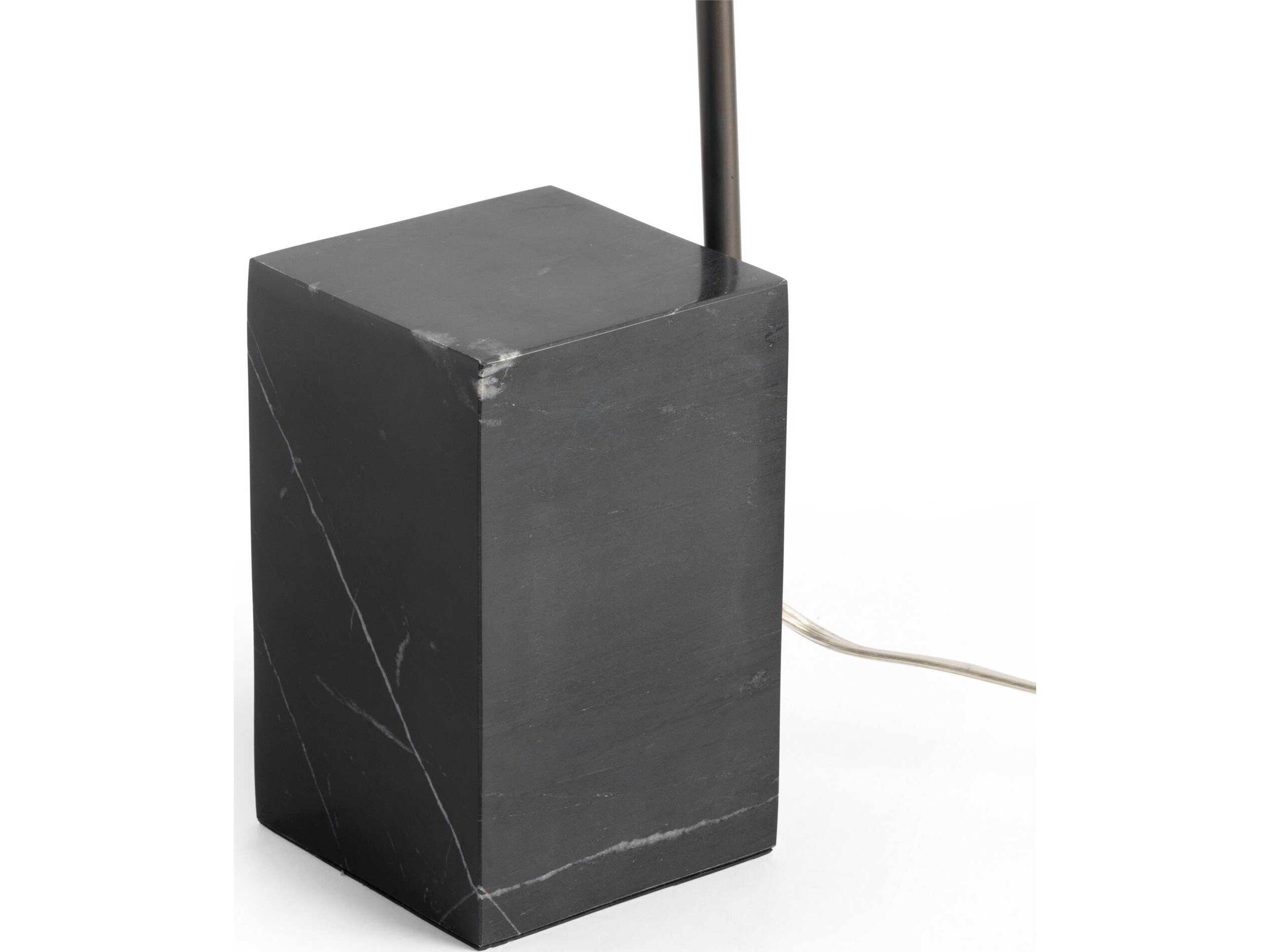 Four Hands Camden Black Marble Dark Antique Iron LED Buffet Lamp