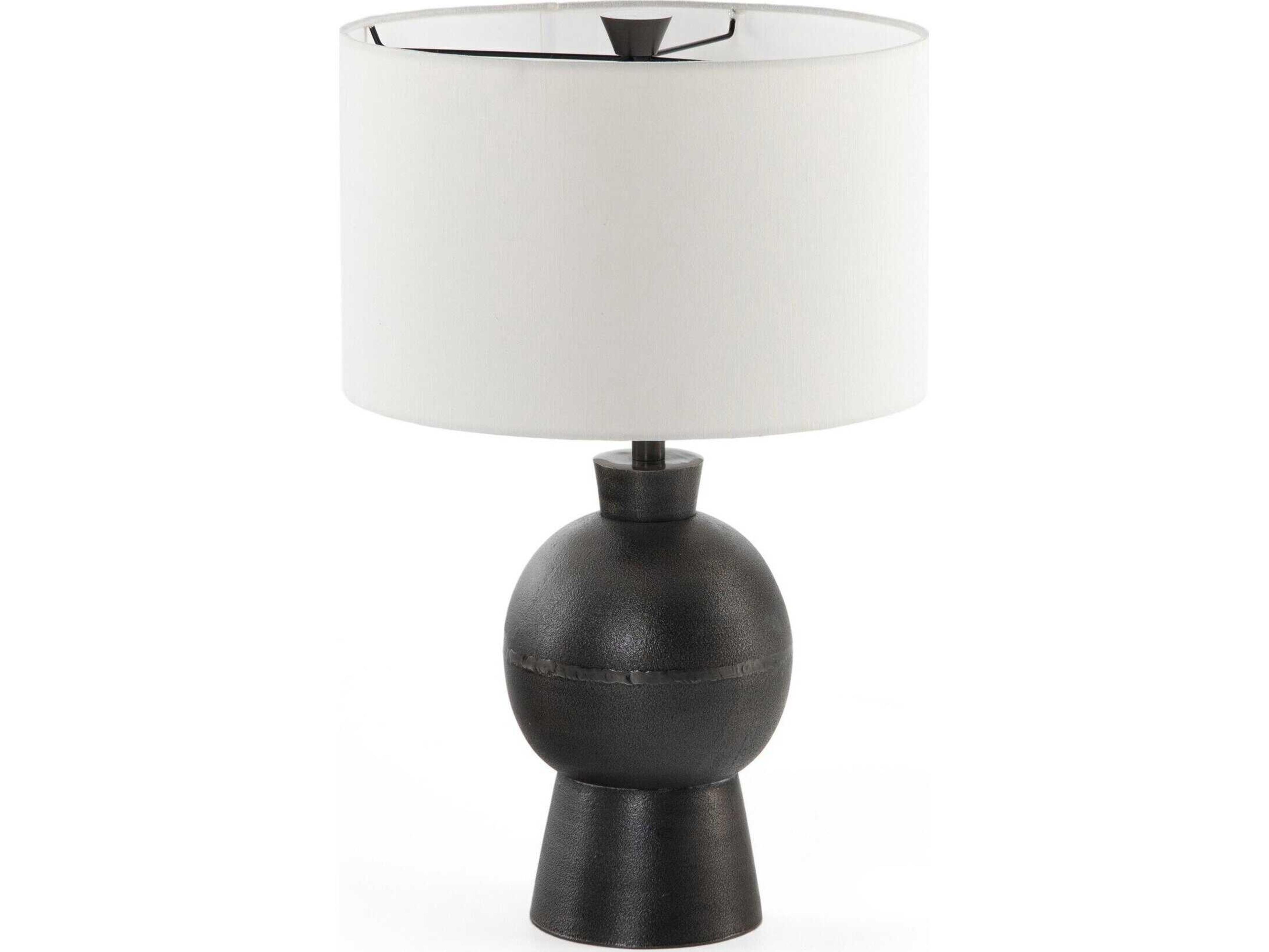 Four Hands Asher Textured Black Buffet Lamp