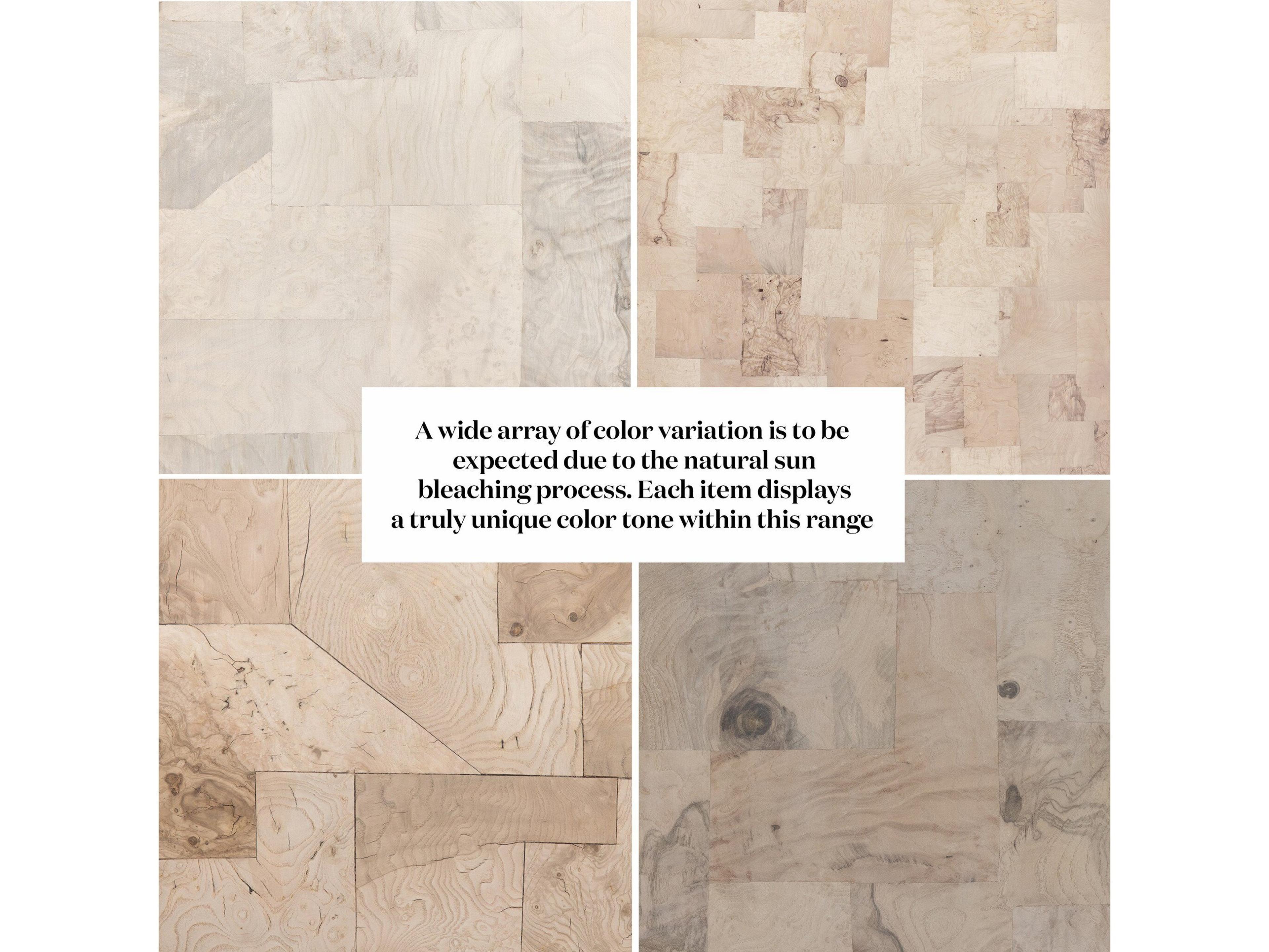 Four Hands Wesson Blanco Square Wood White Mahogany Bleached Burl End Table