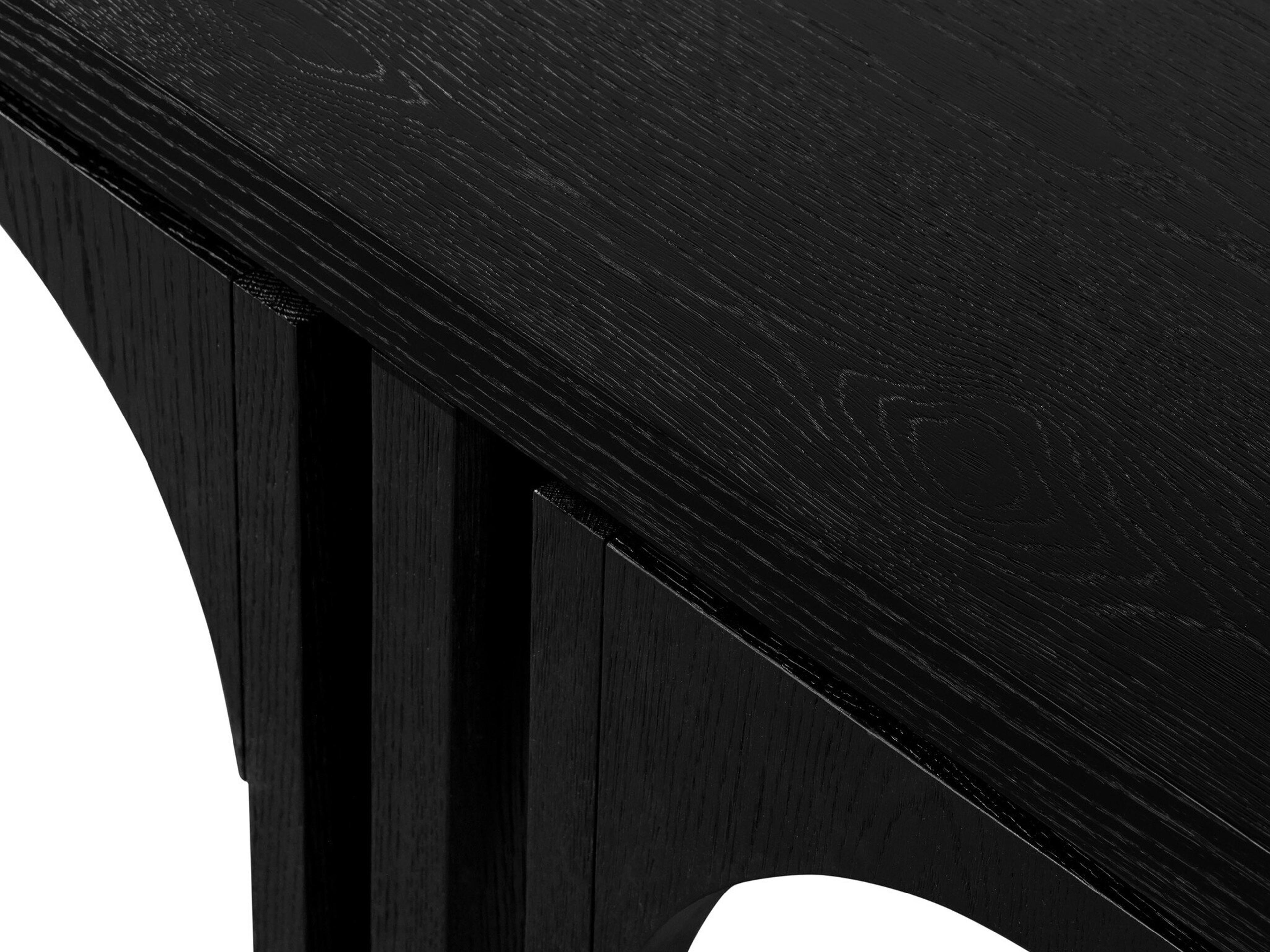 Four Hands Clara Amara Square Wood Black Oak Coffee Table with Nesting Stools