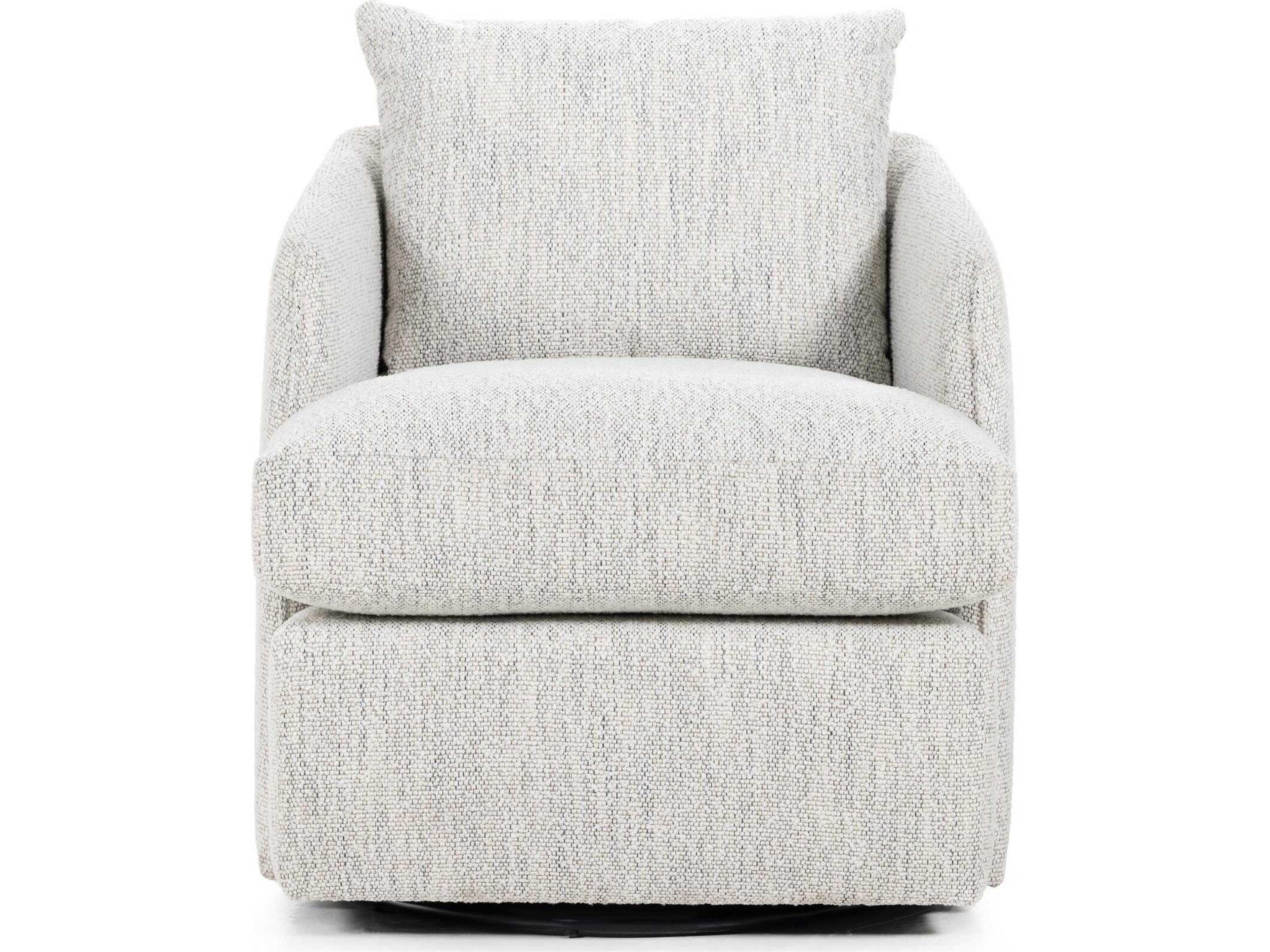 Four Hands Centrale Whittaker Swivel Gray Fabric Accent Chair
