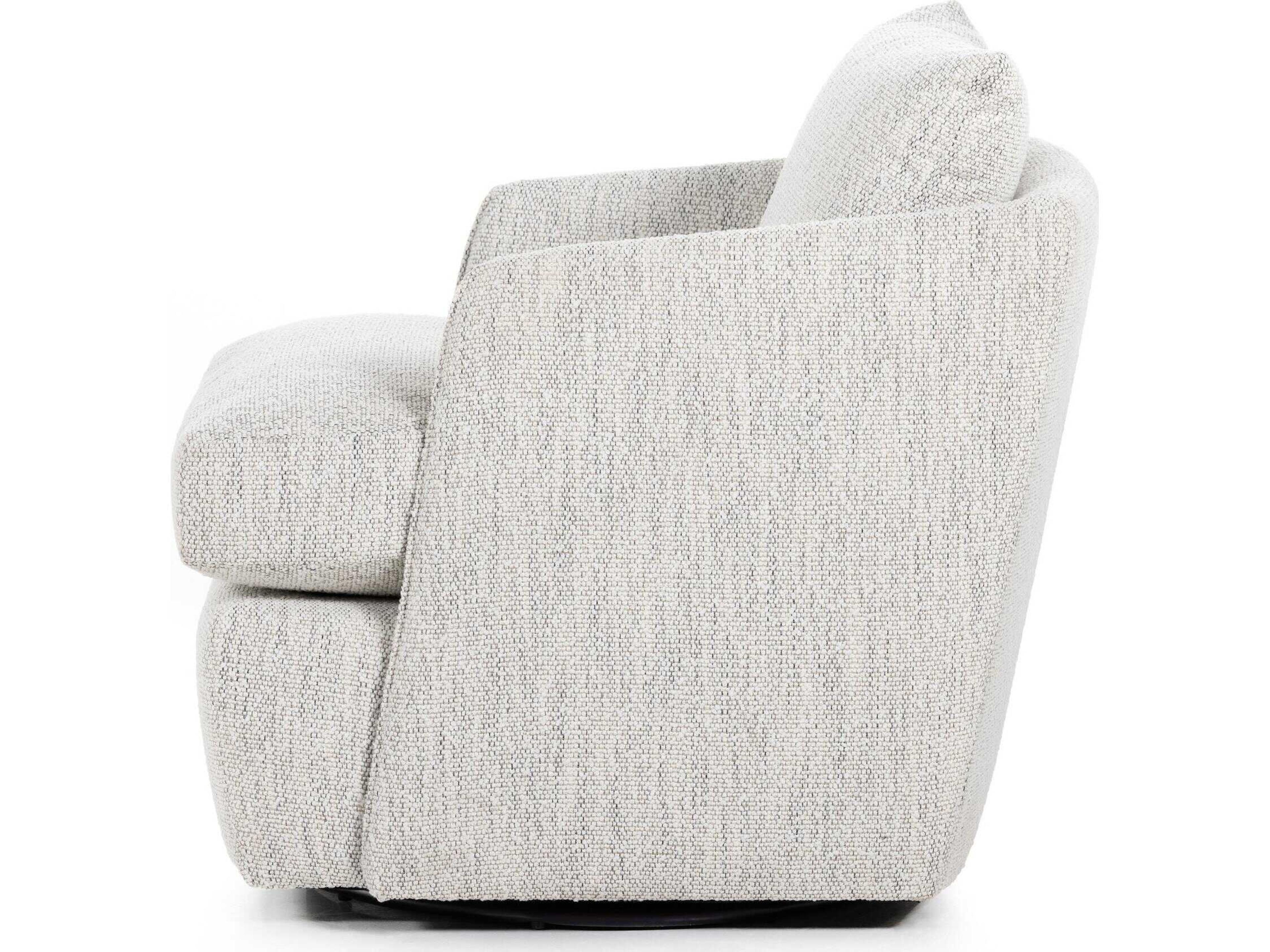 Four Hands Centrale Whittaker Swivel Gray Fabric Accent Chair