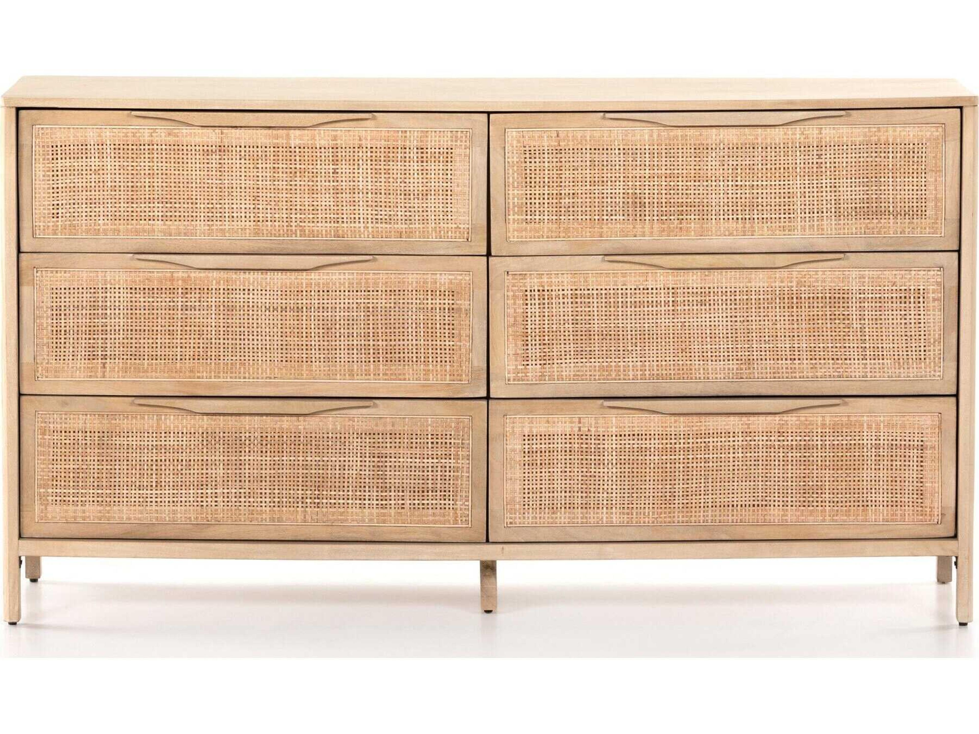 Four Hands Prescott Sydney Natural Cane 6 Drawer Dresser