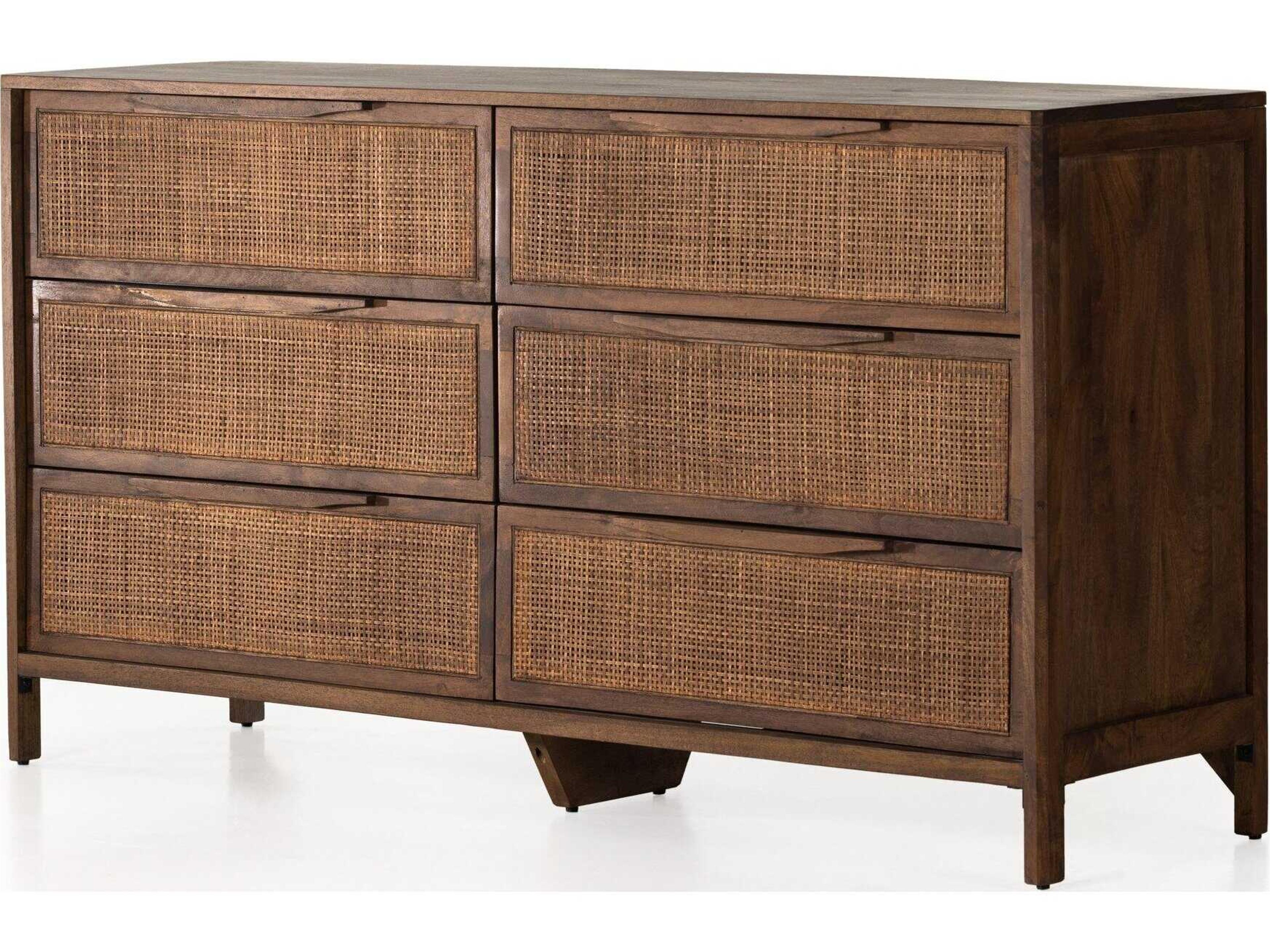 Sydney 6 Drawer Dresser Brown Wash Mango Wood