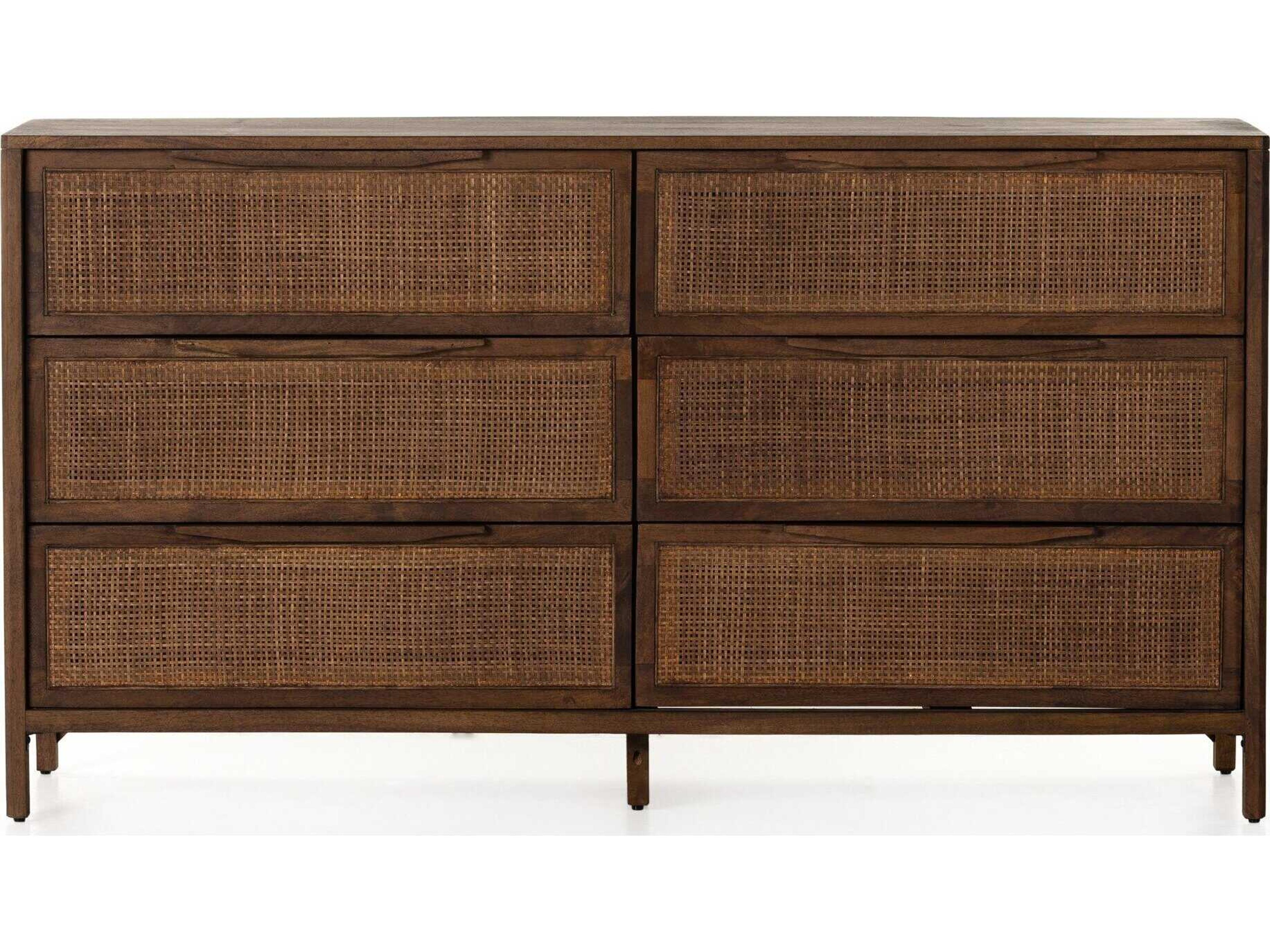 Four Hands Prescott 6-Drawers Mango Wood Double Dresser