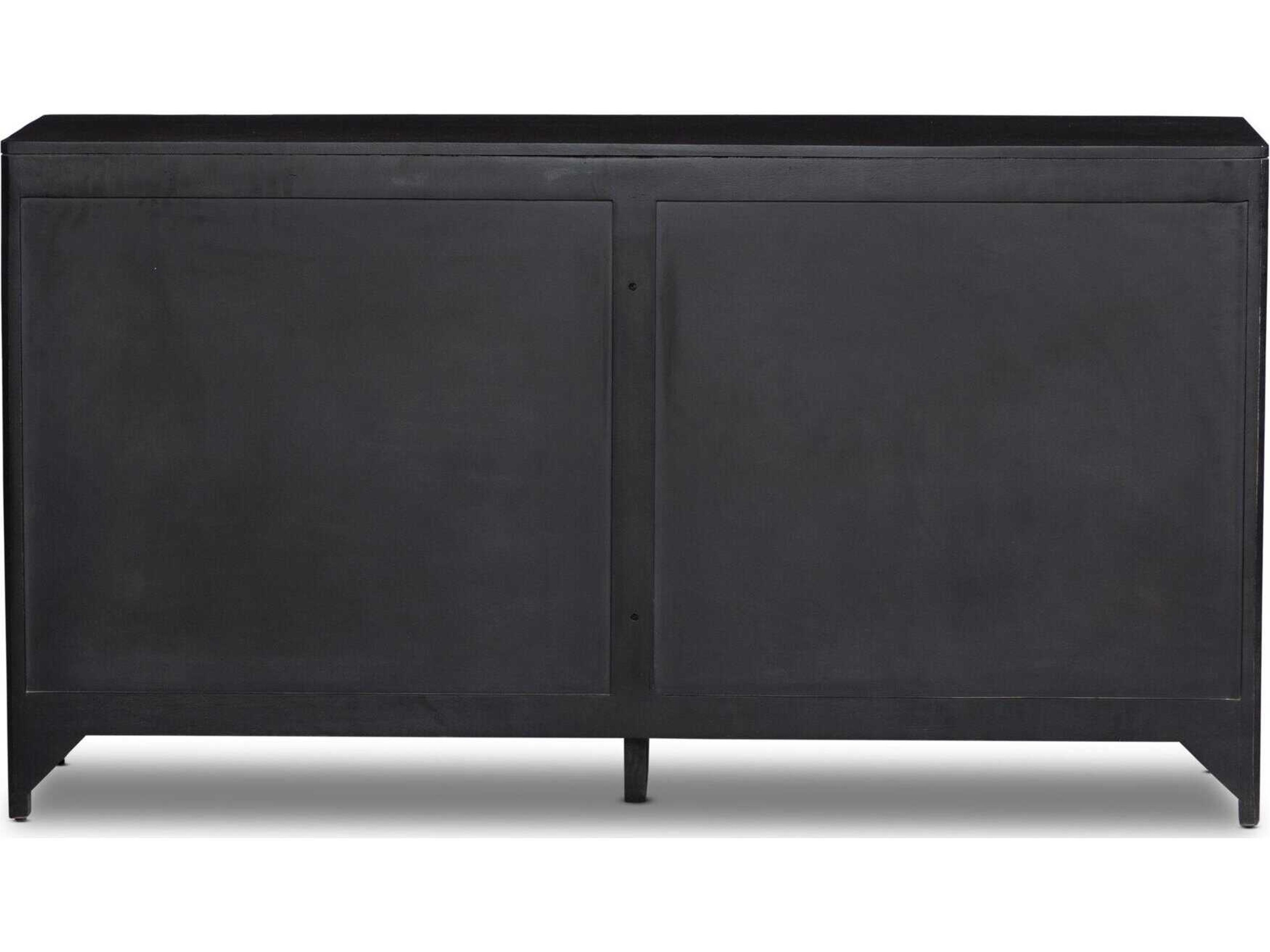 Four Hands Prescott Sydney Black Cane Mango Wood 6 Drawer Dresser