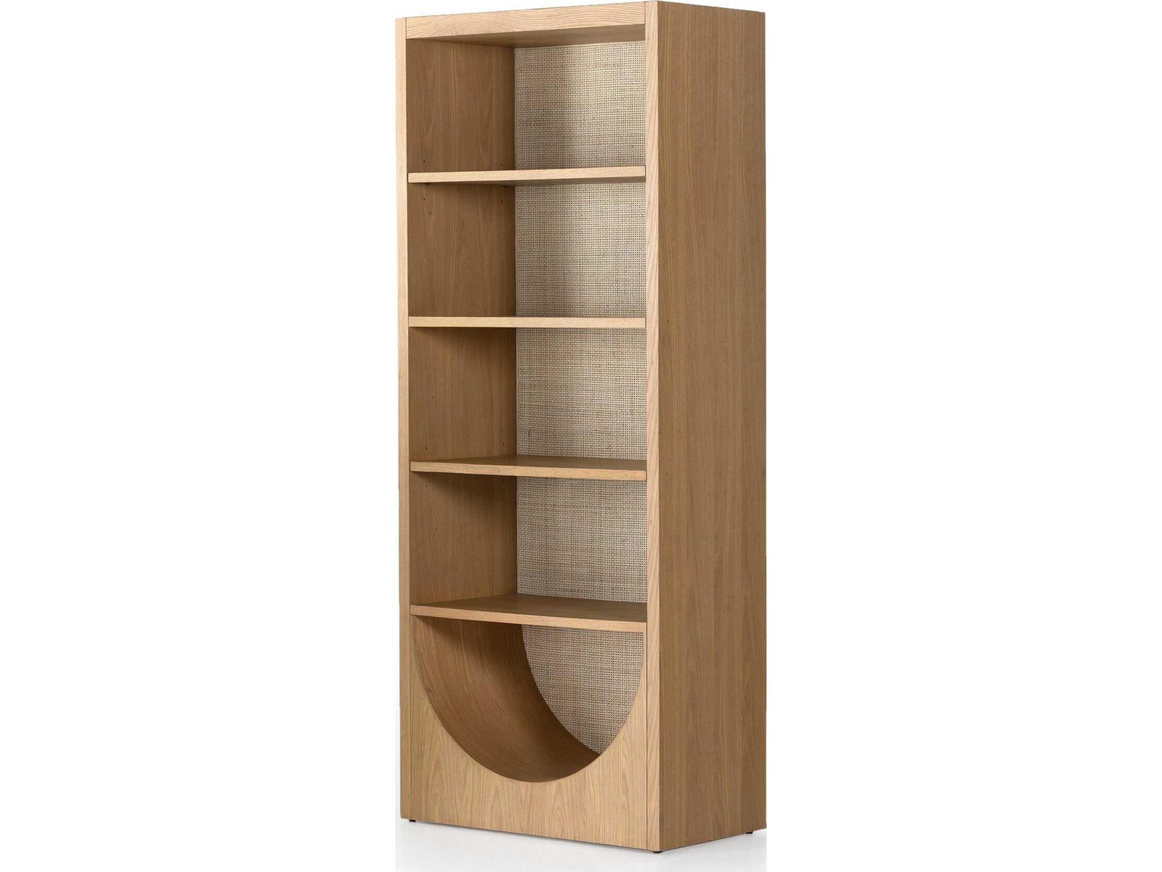 Higgs Bookcase Filmore Cane and Oak Tall Bookshelf