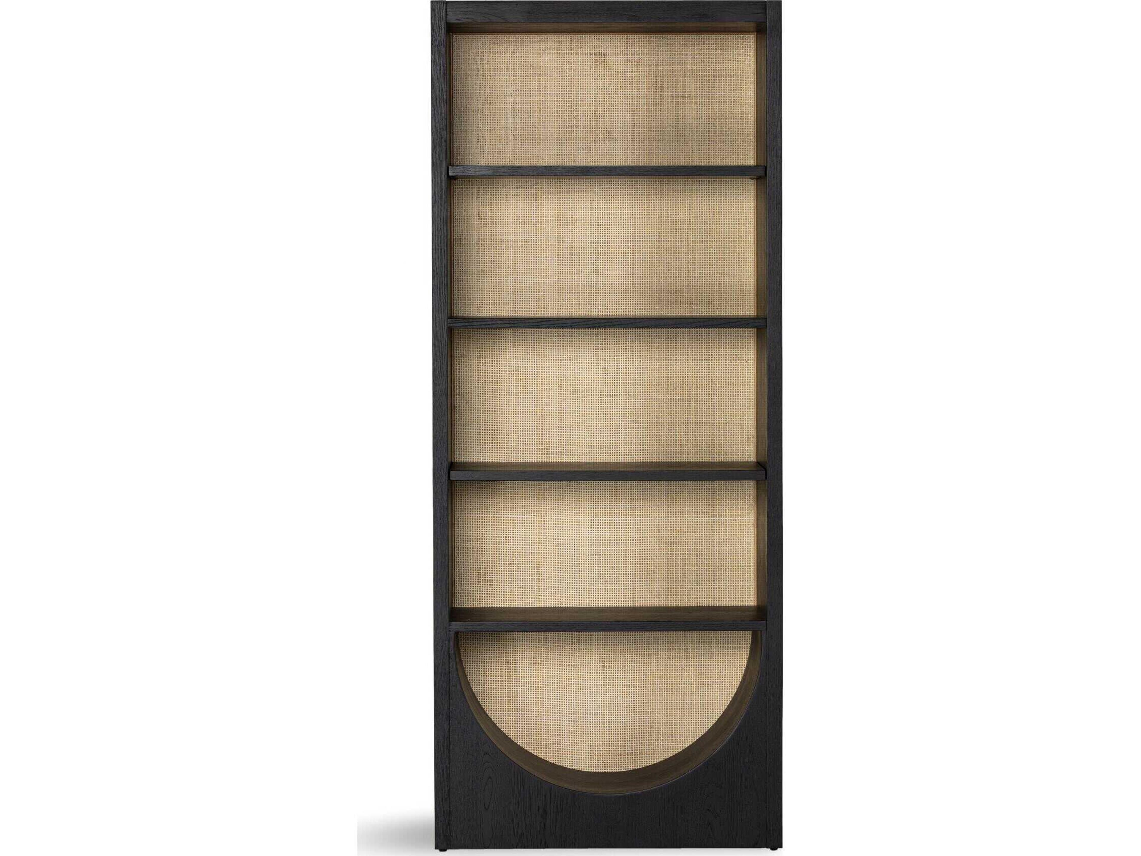 Four Hands Filmore Higgs Brushed Ebony Oak Veneer  Bookcase