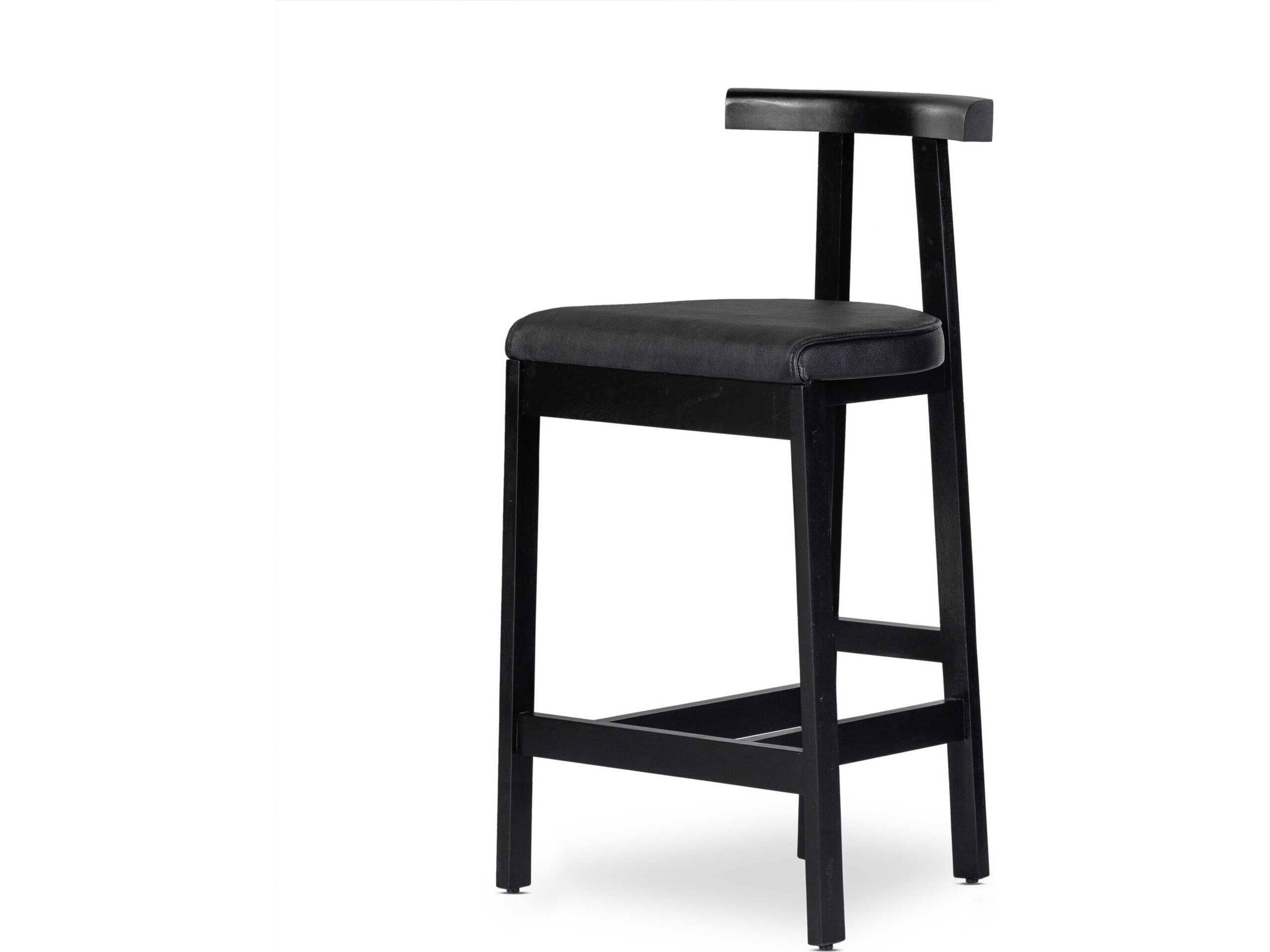 Sevilla Tex Black Leather  Bar Stool