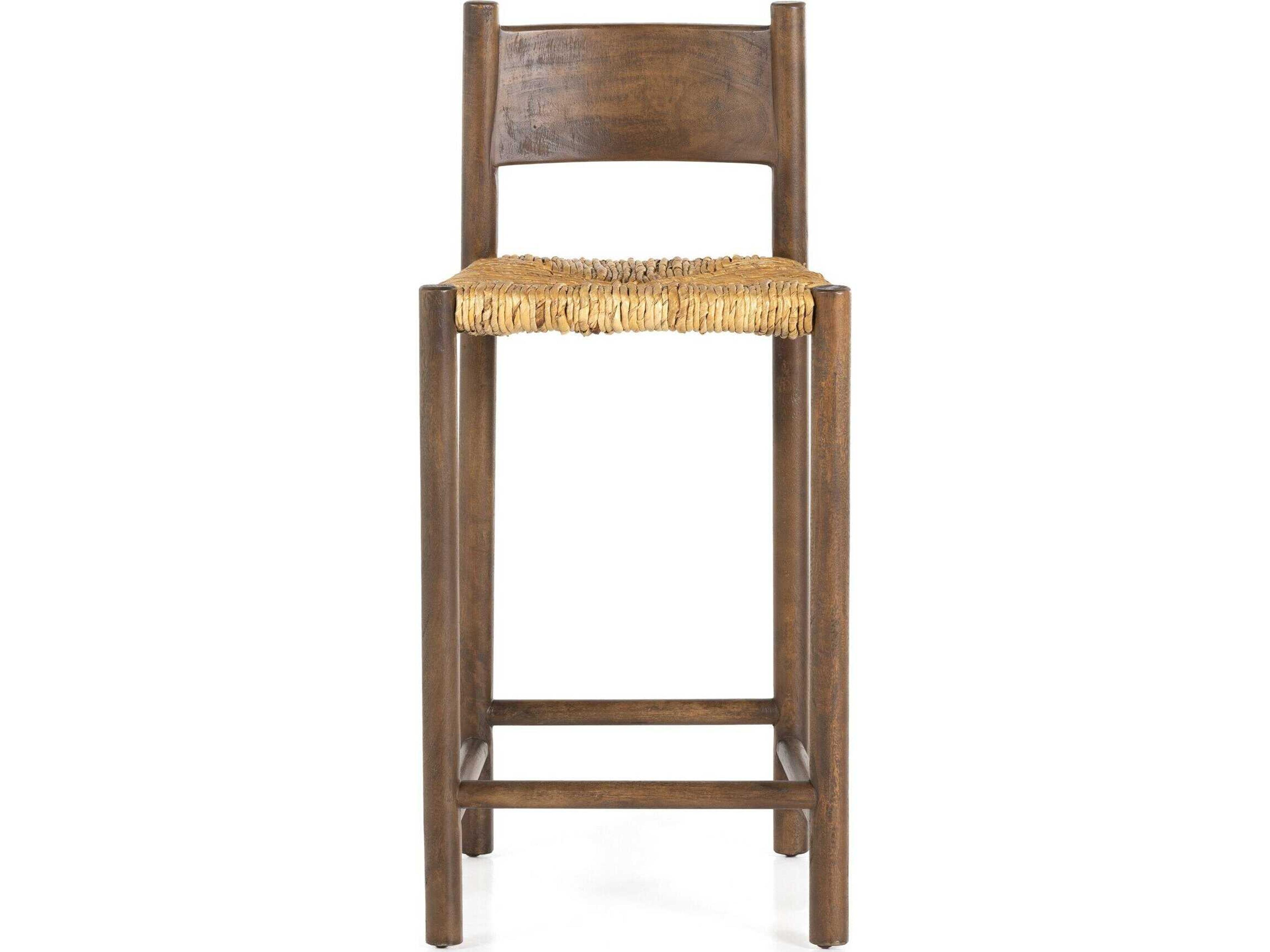 Four Hands Grass Roots Largo Mango Wood Russet Slight Dark Bleaching Counter Stool