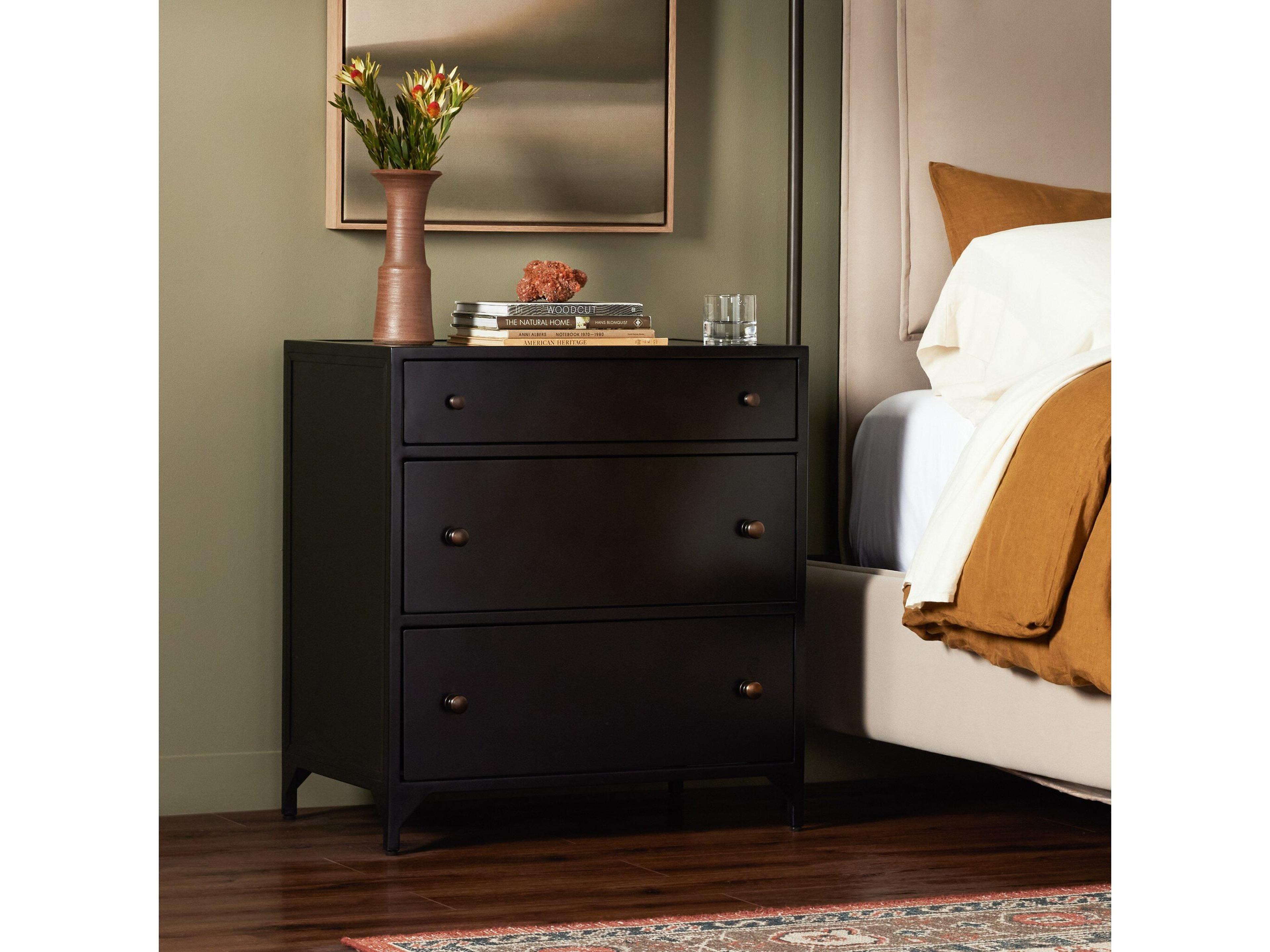 Four Hands Belmont Belmont Black Large Storage Nightstand