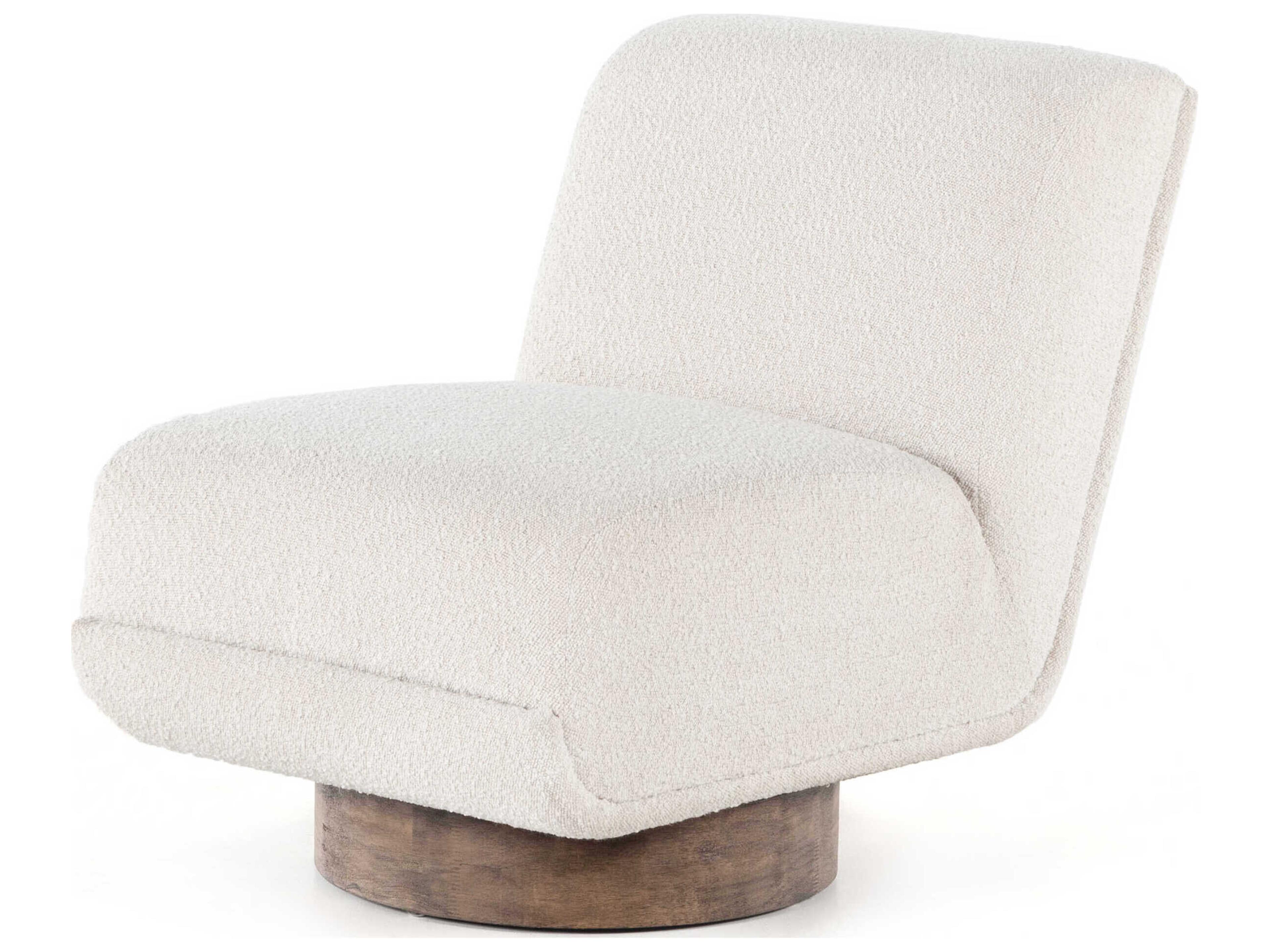 Luxecor Globetrotter Bronwyn Swivel White Fabric Accent Chair