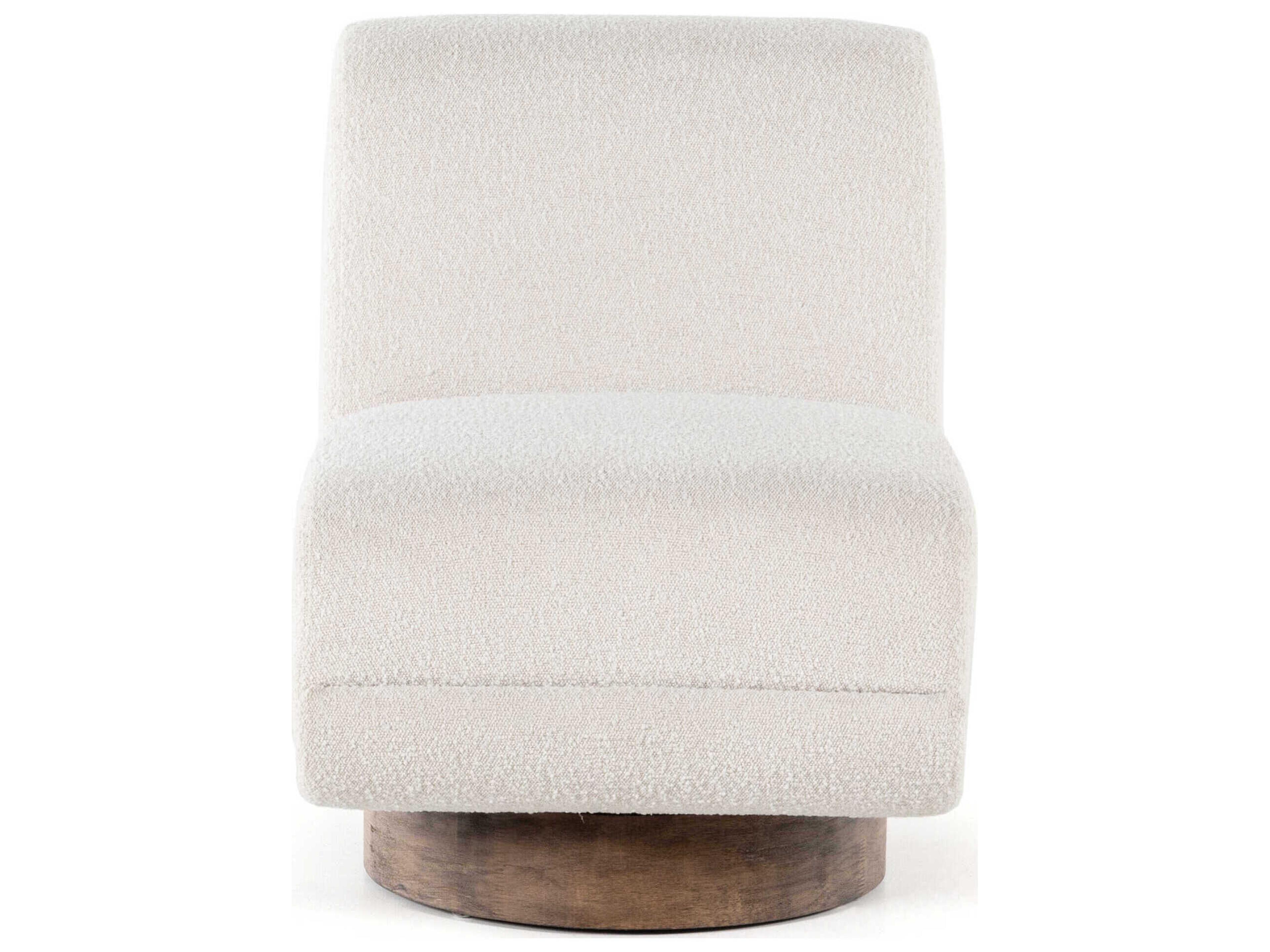 Luxecor Globetrotter Bronwyn Swivel White Fabric Accent Chair