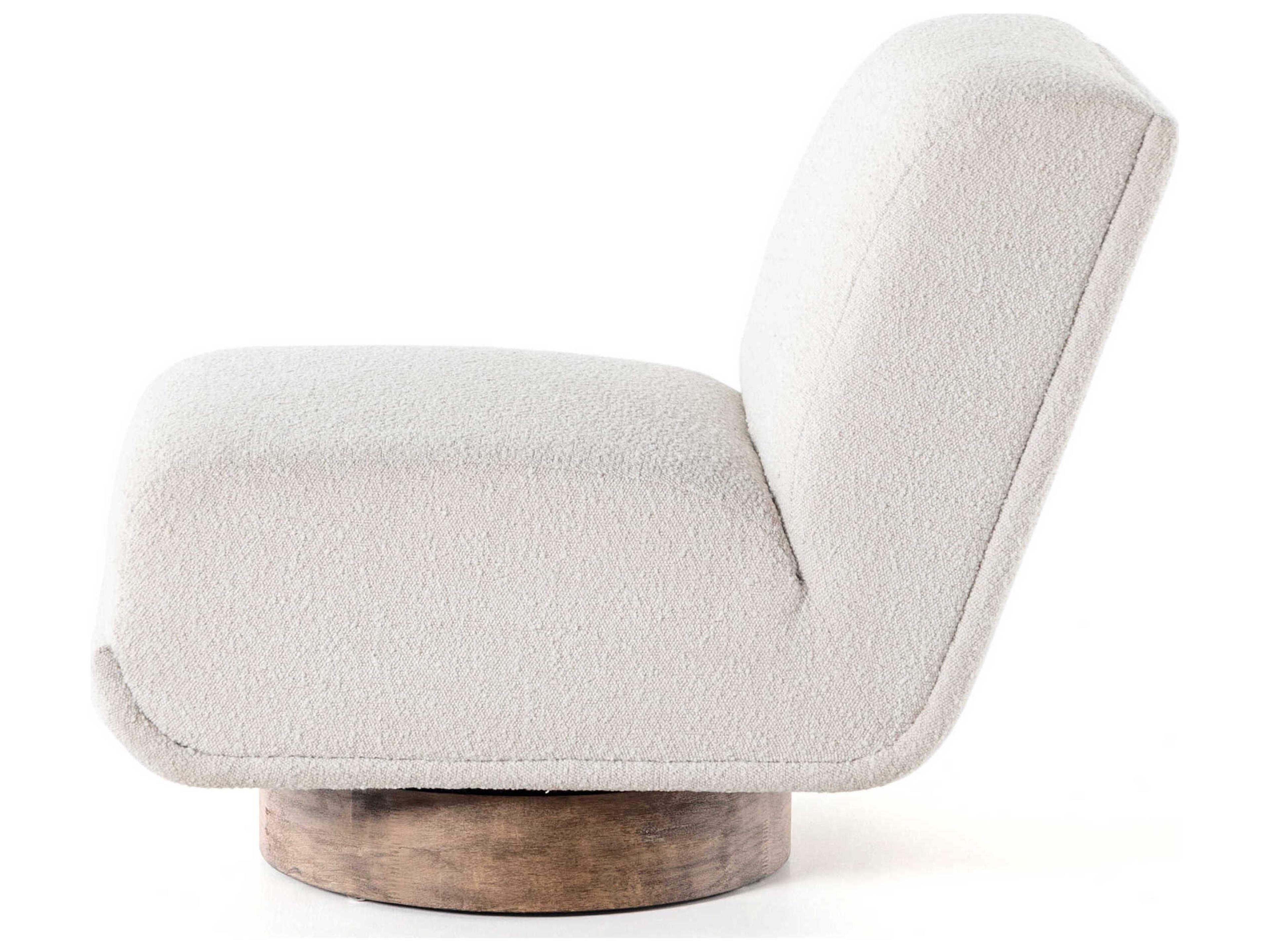 Luxecor Globetrotter Bronwyn Swivel White Fabric Accent Chair