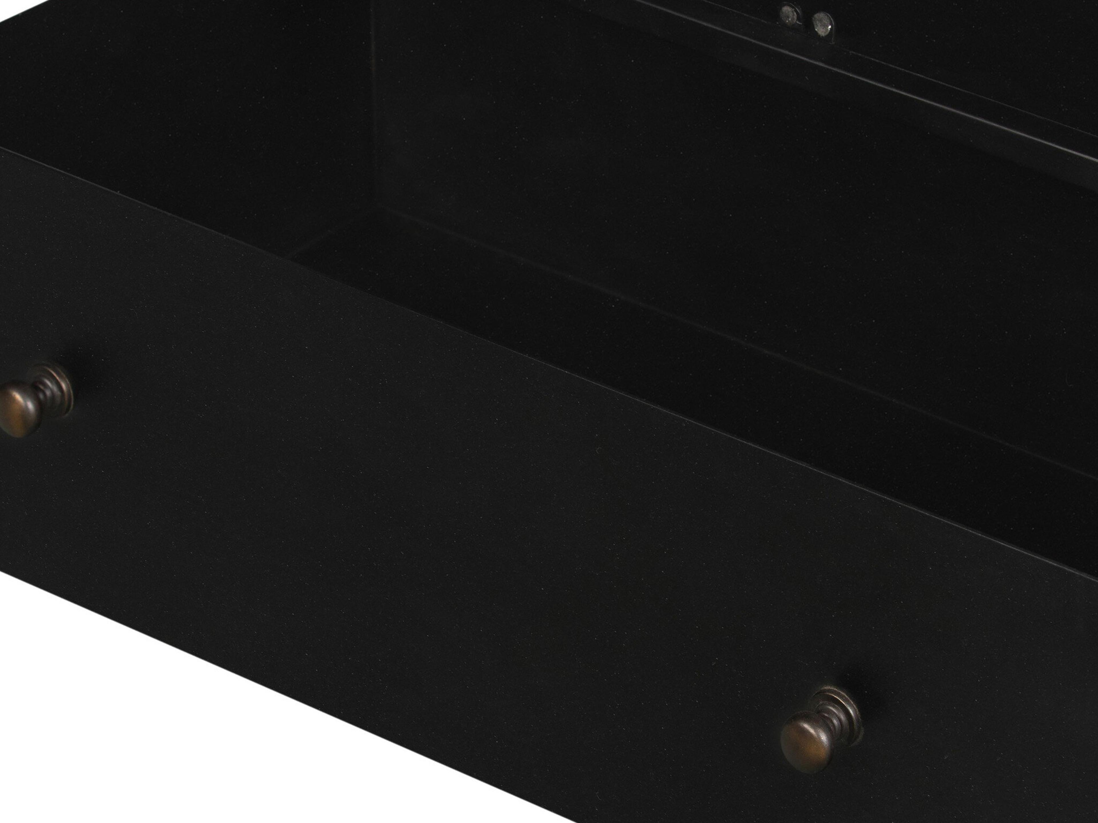 Four Hands Belmont Shadow Box Black Weathered Bronze Tempered Glass Display Cabinet