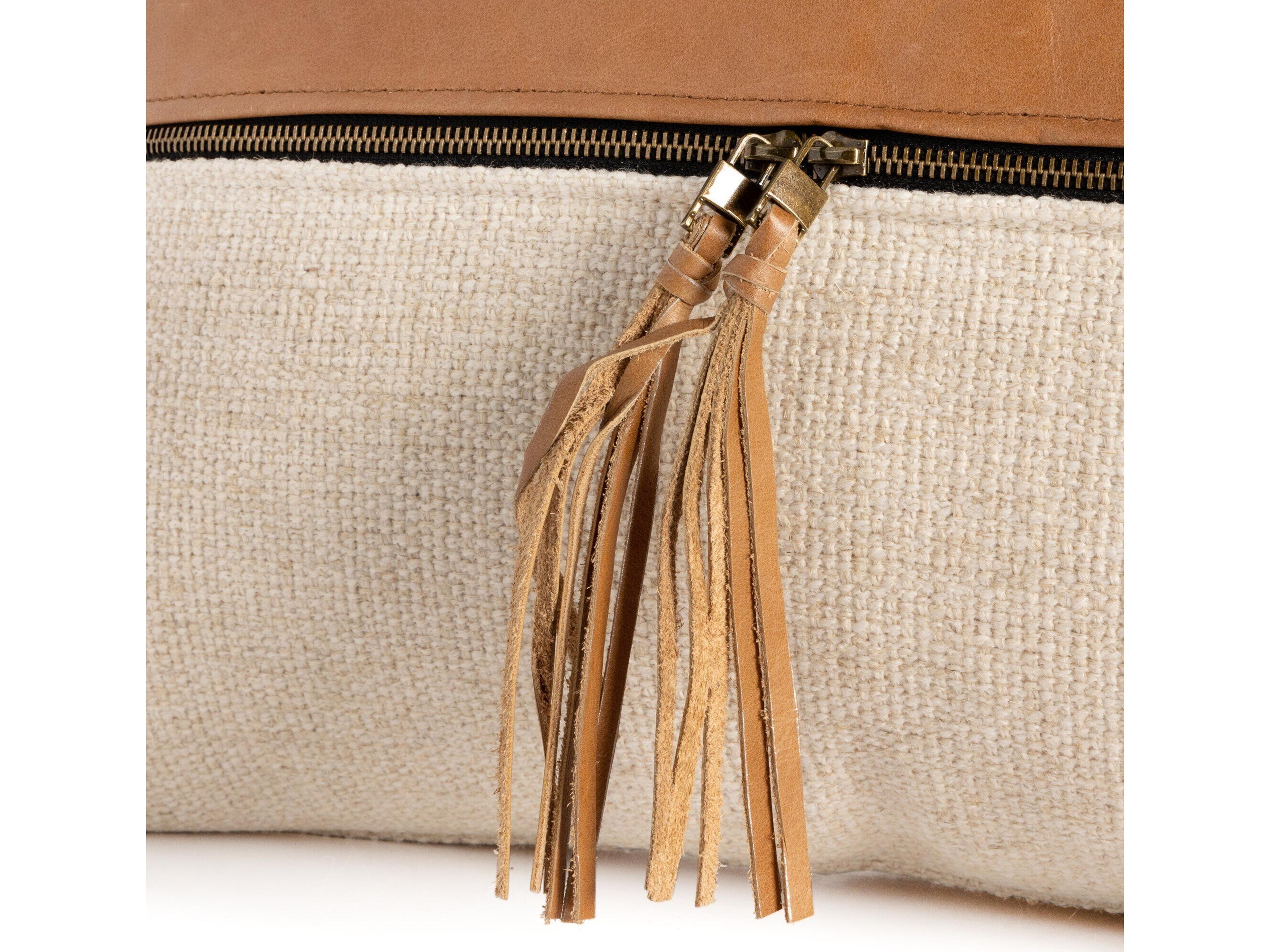 Four Hands Westgate Leather & Linen Pillow