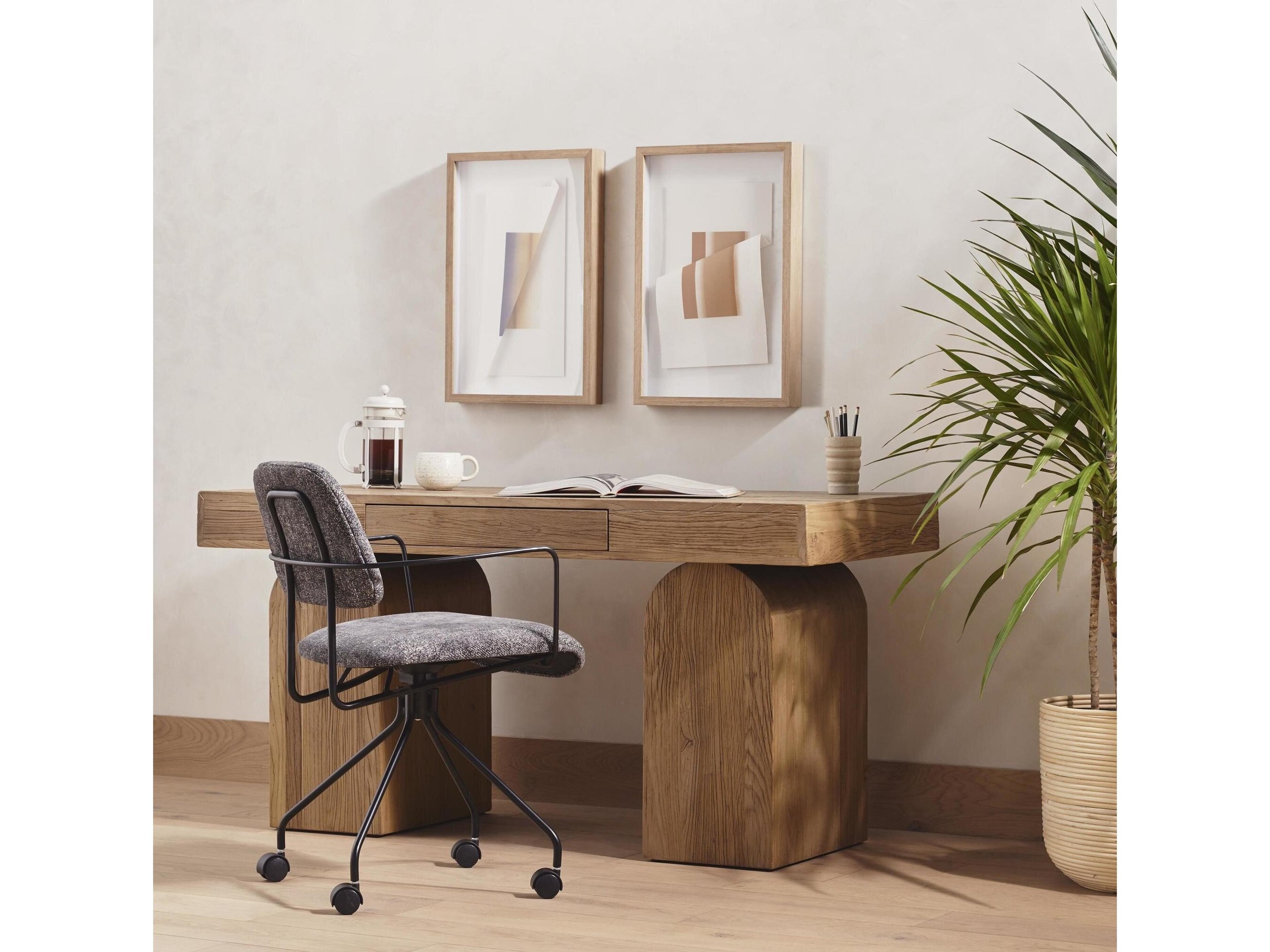 Four Hands Wells Keane Natural Elm Nettlewood Brown Wood Writing Desk