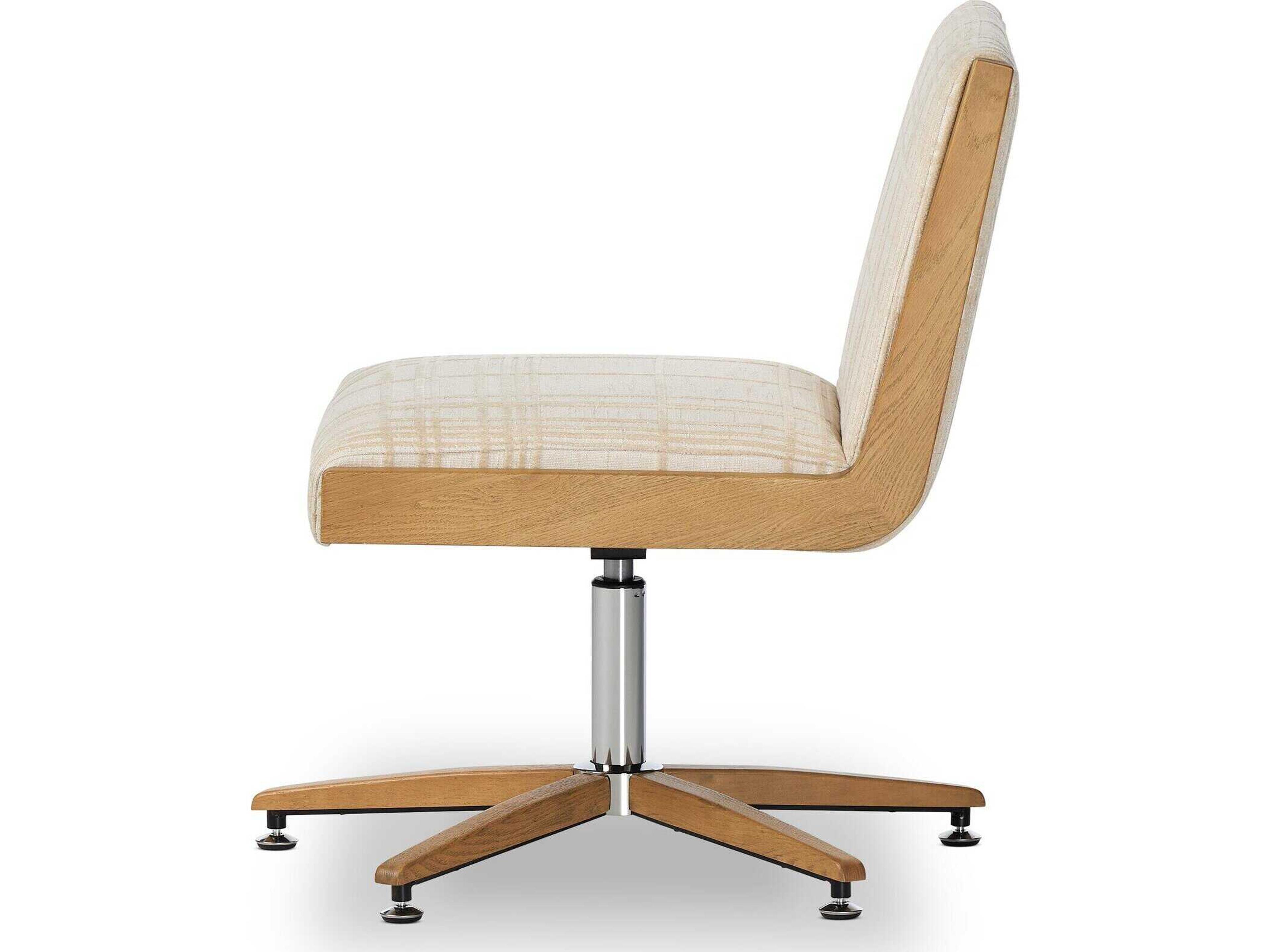 Four Hands Ashford Carla Beige Wood Swivel Task Office Chair
