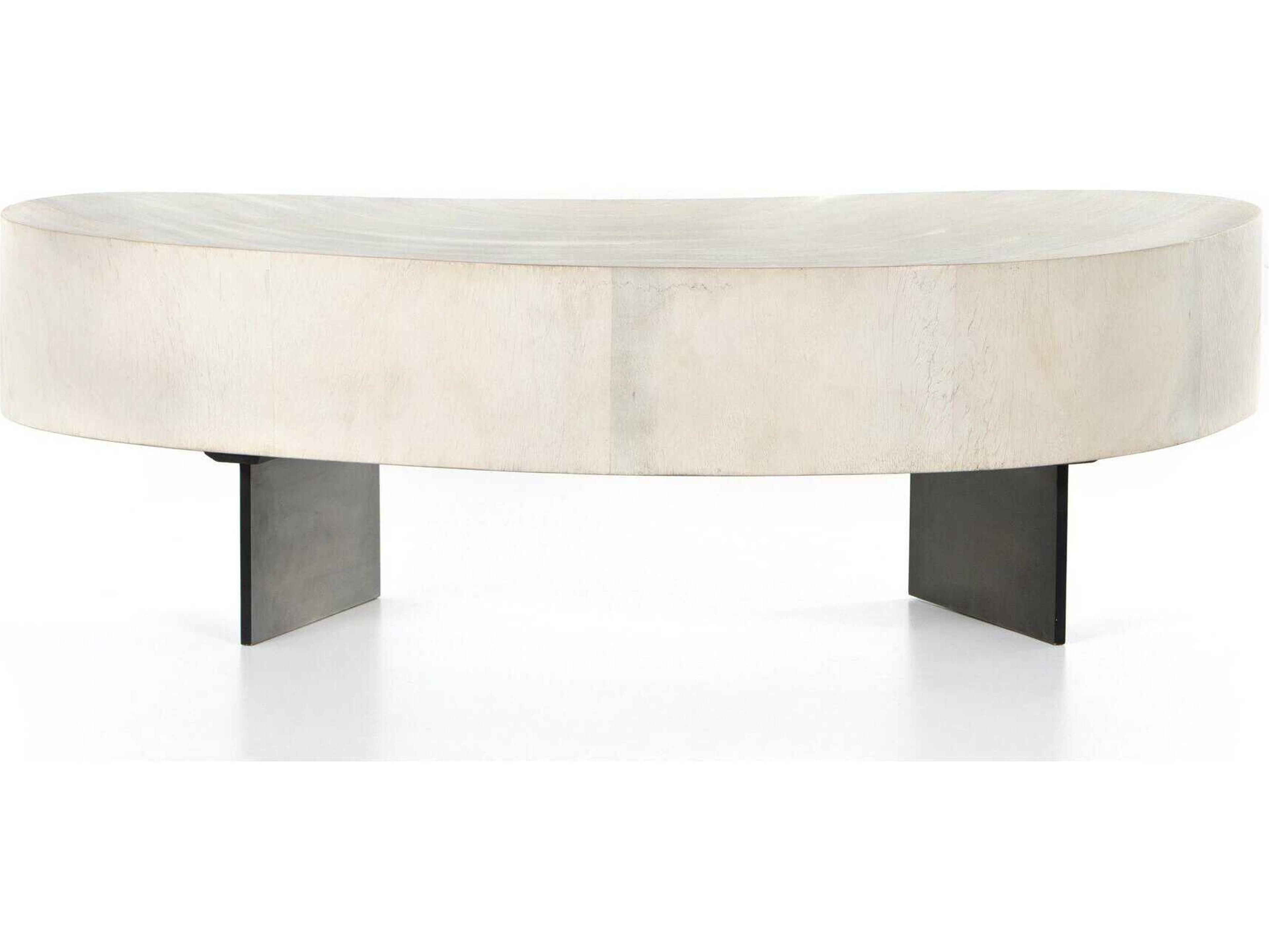 Four Hands Wesson Avett Wood Gunmetal Bleached Guanacaste Oyster Coffee Table