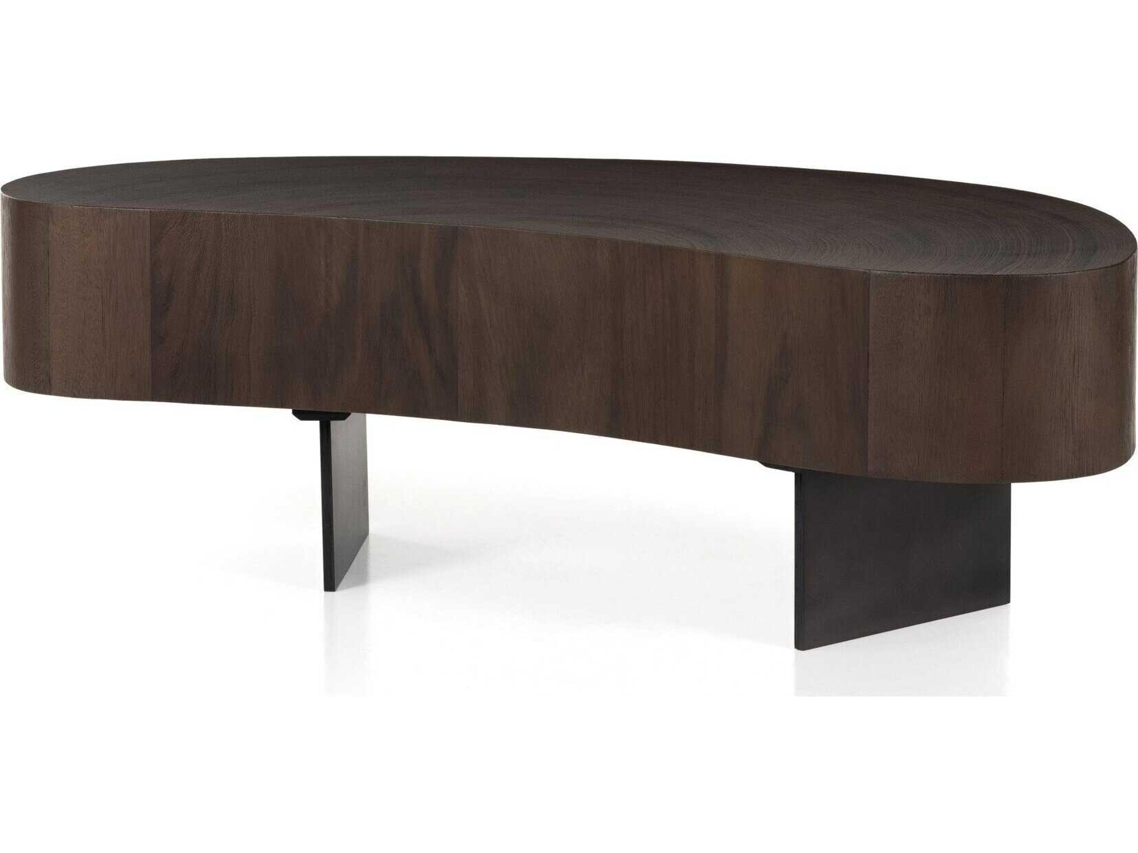 Wesson Avett Wood Gunmetal Smoked Guanacaste Oyster Coffee Table