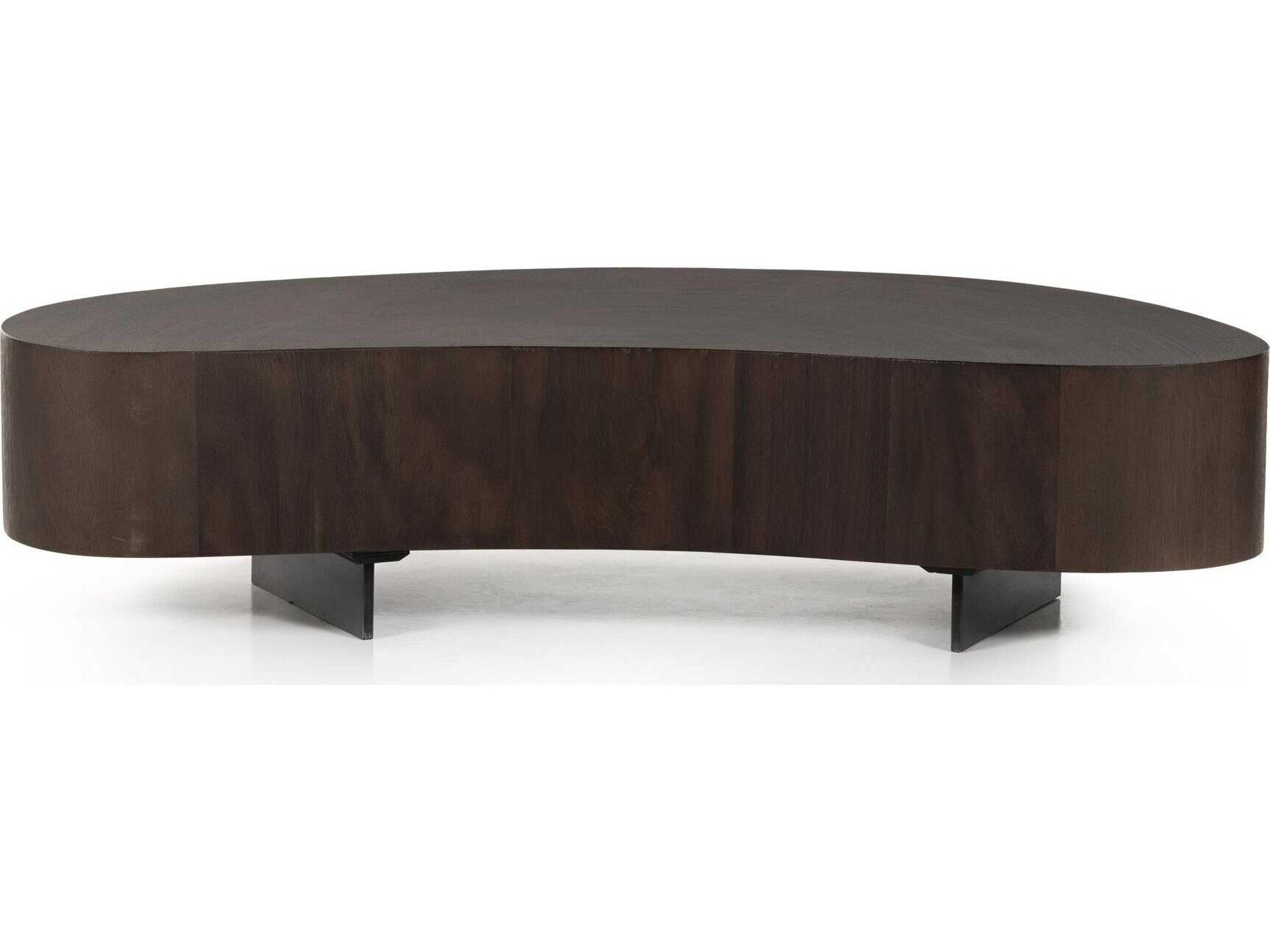 Four Hands Wesson Avett Wood Gunmetal Smoked Guanacaste Oyster Coffee Table