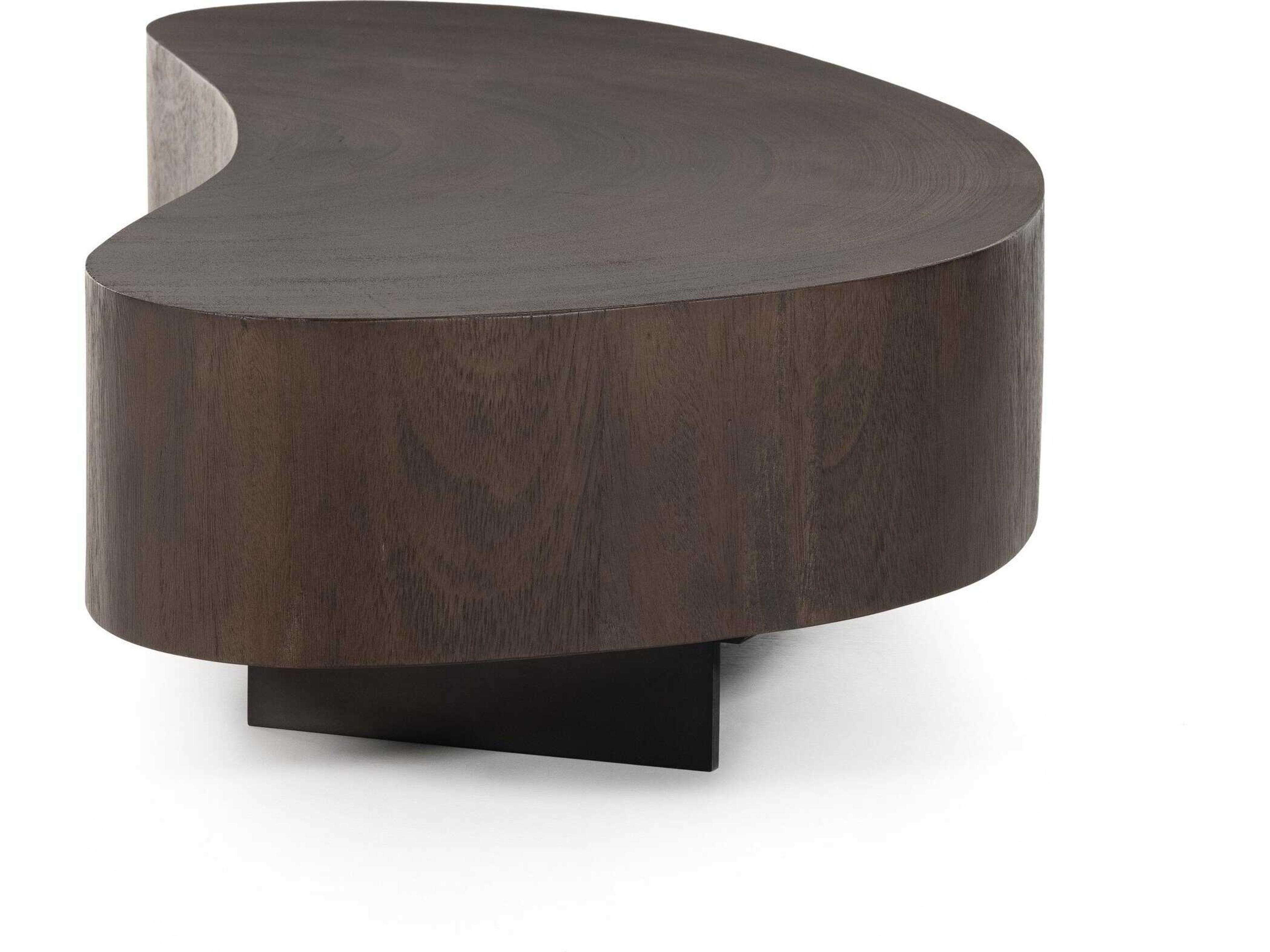 Four Hands Wesson Avett Wood Gunmetal Smoked Guanacaste Oyster Coffee Table