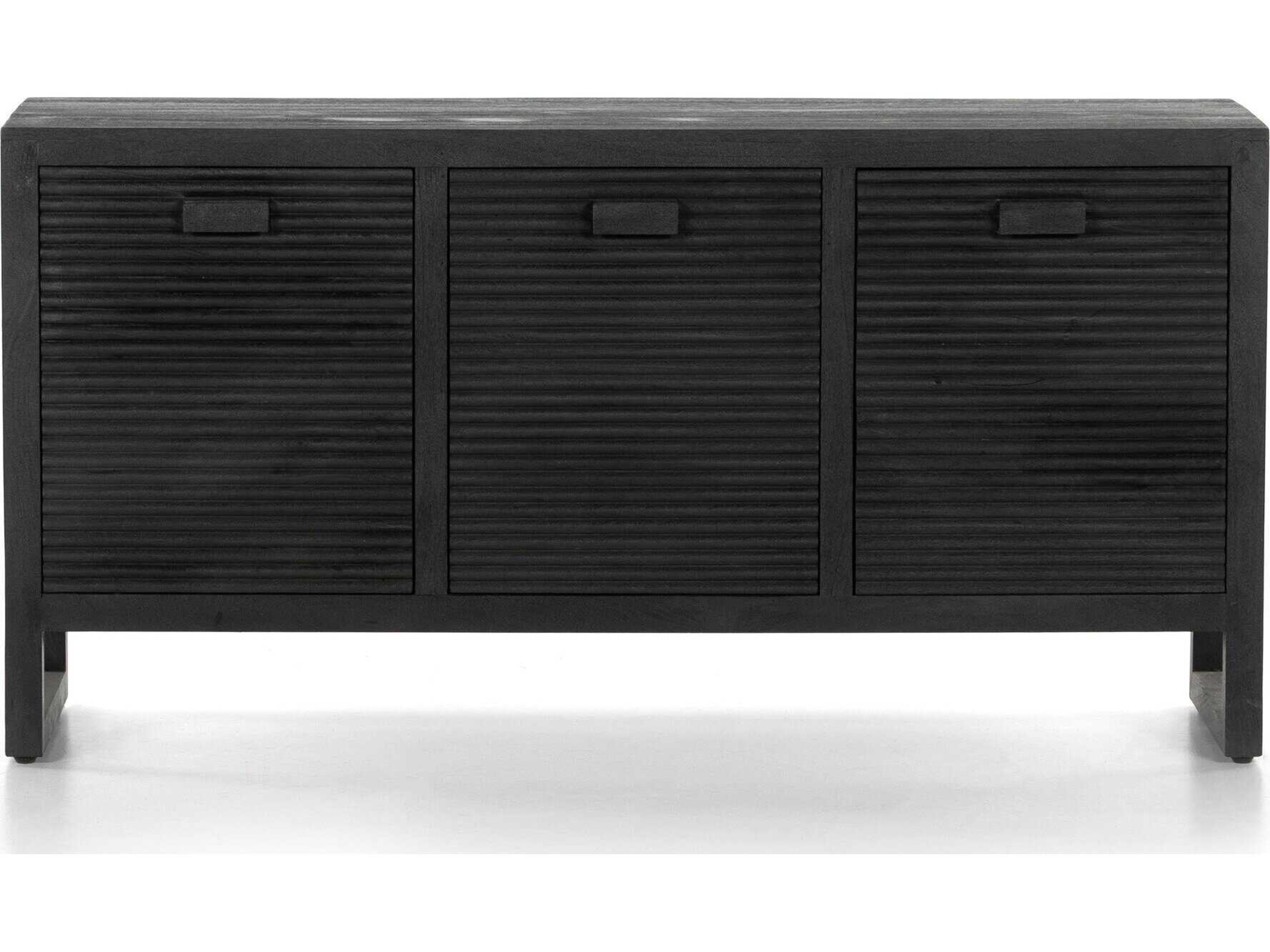 Four Hands Maya Lorne 59" Mango Wood Dark Reeded Totem Media Console