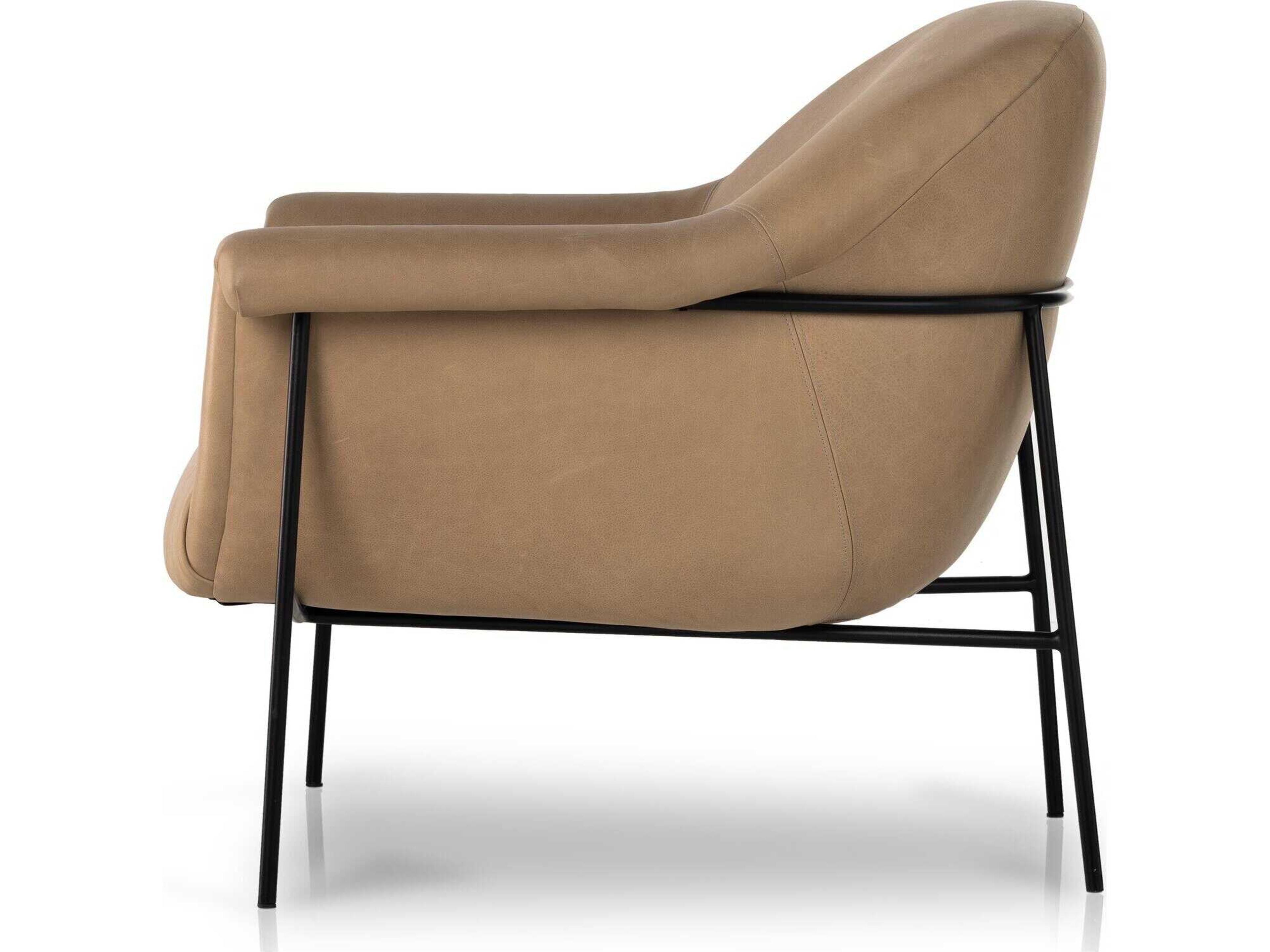 Four Hands Farrow Suerte Palermo Nude Leather Accent Chair