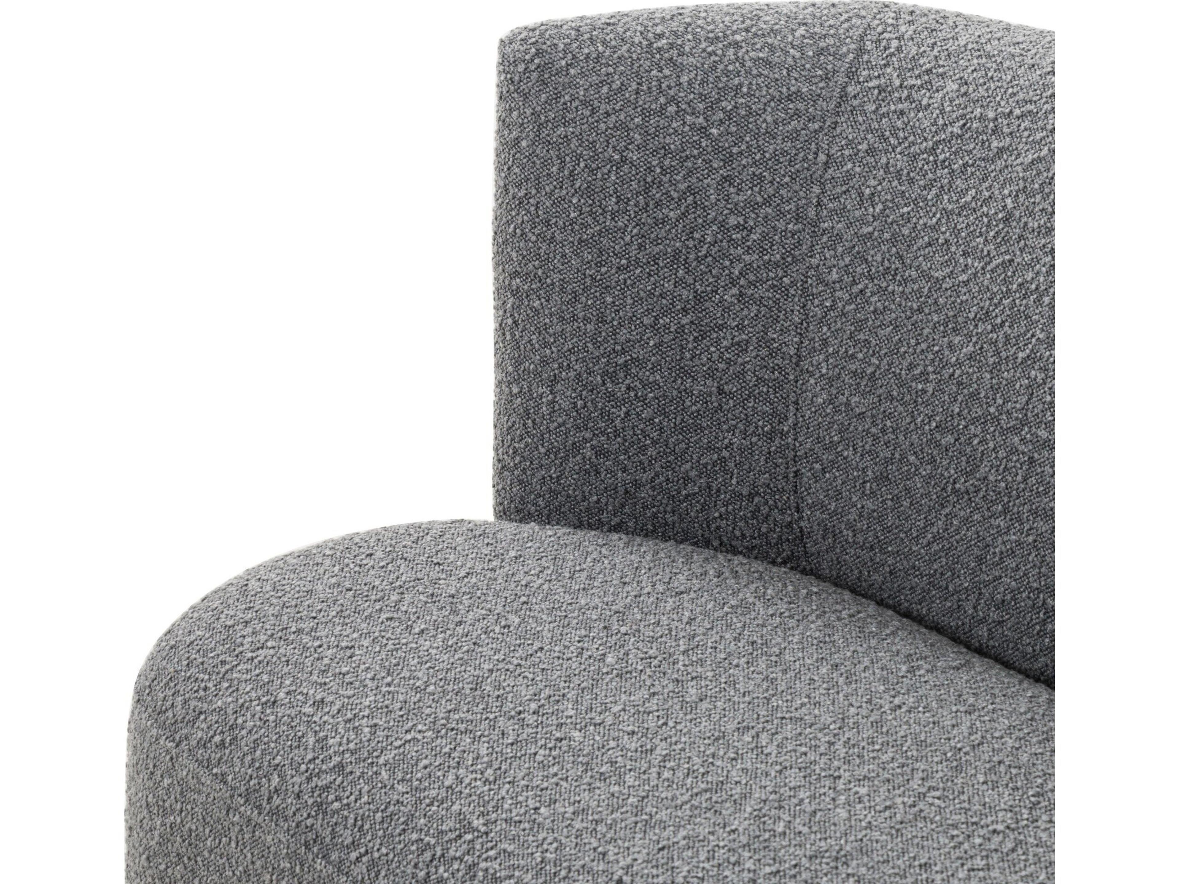 Four Hands Grayson Toasted Ash Veneer Knoll Charcoal Gray Upholstered Accent Bench