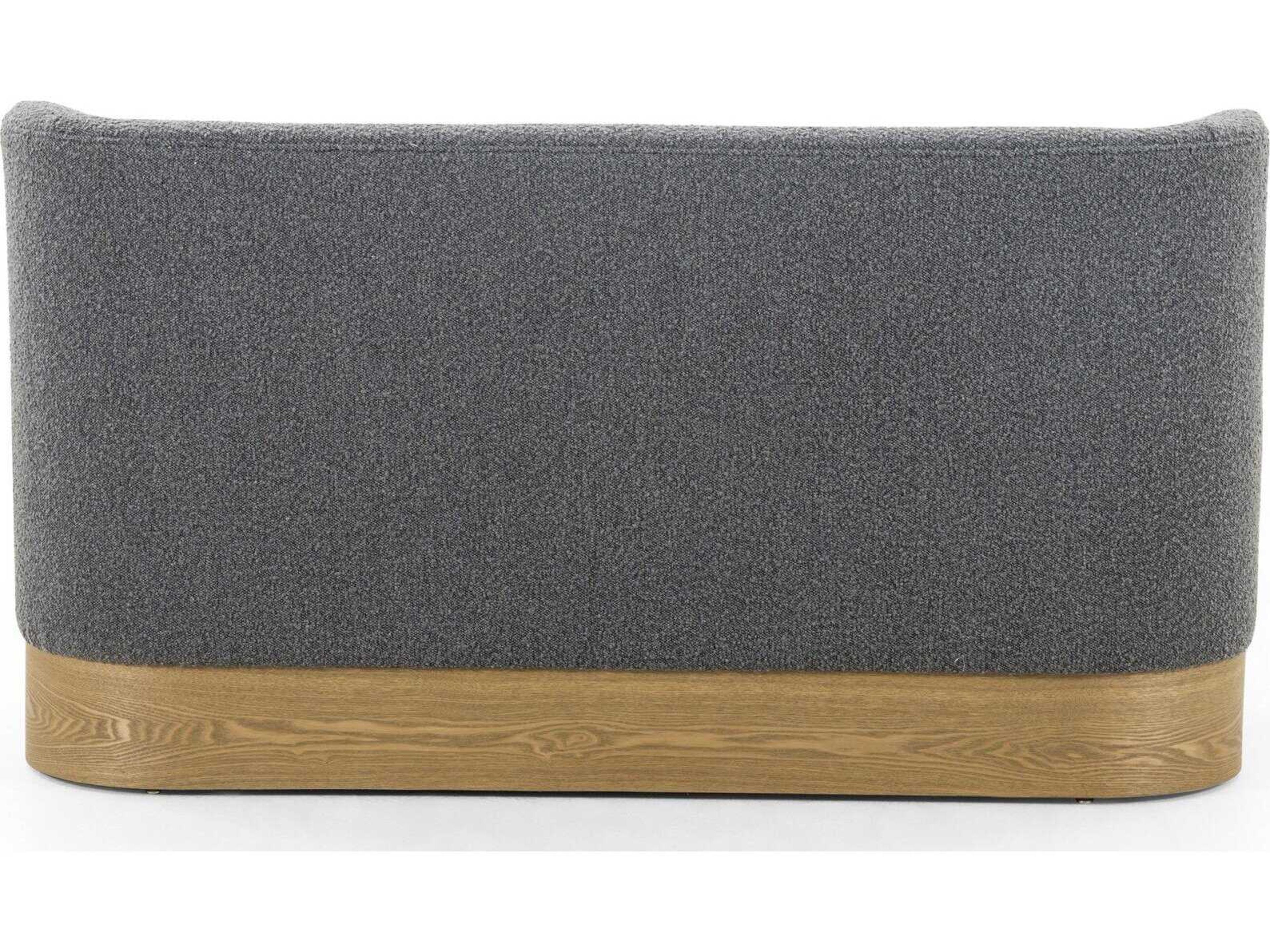 Luxecor Globetrotter Toasted Ash Veneer Knoll Charcoal Gray Upholstered Accent Bench