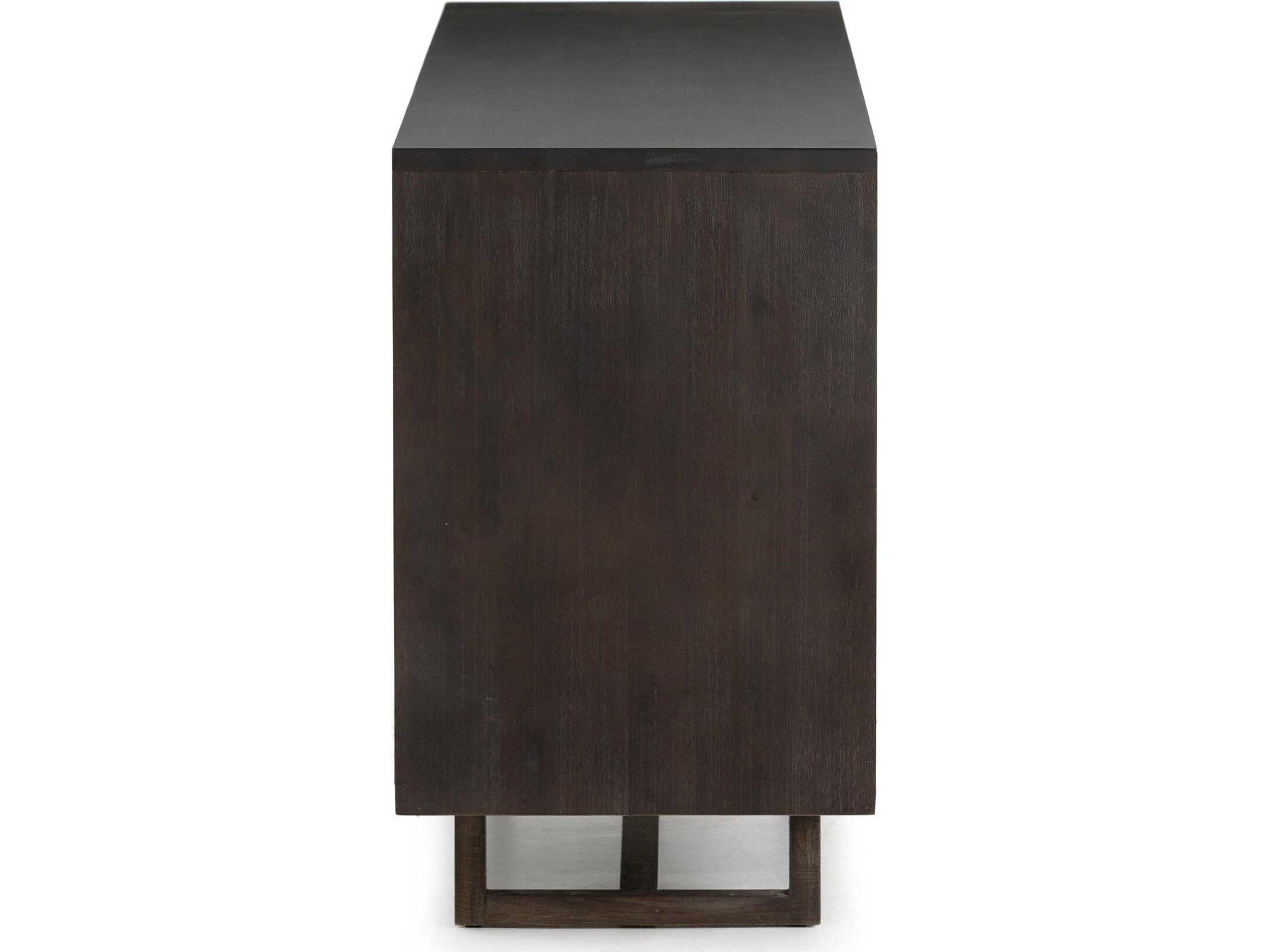 Four Hands Patten Clarita 72" Mango Wood Black White Wash Natural Cane Sideboard