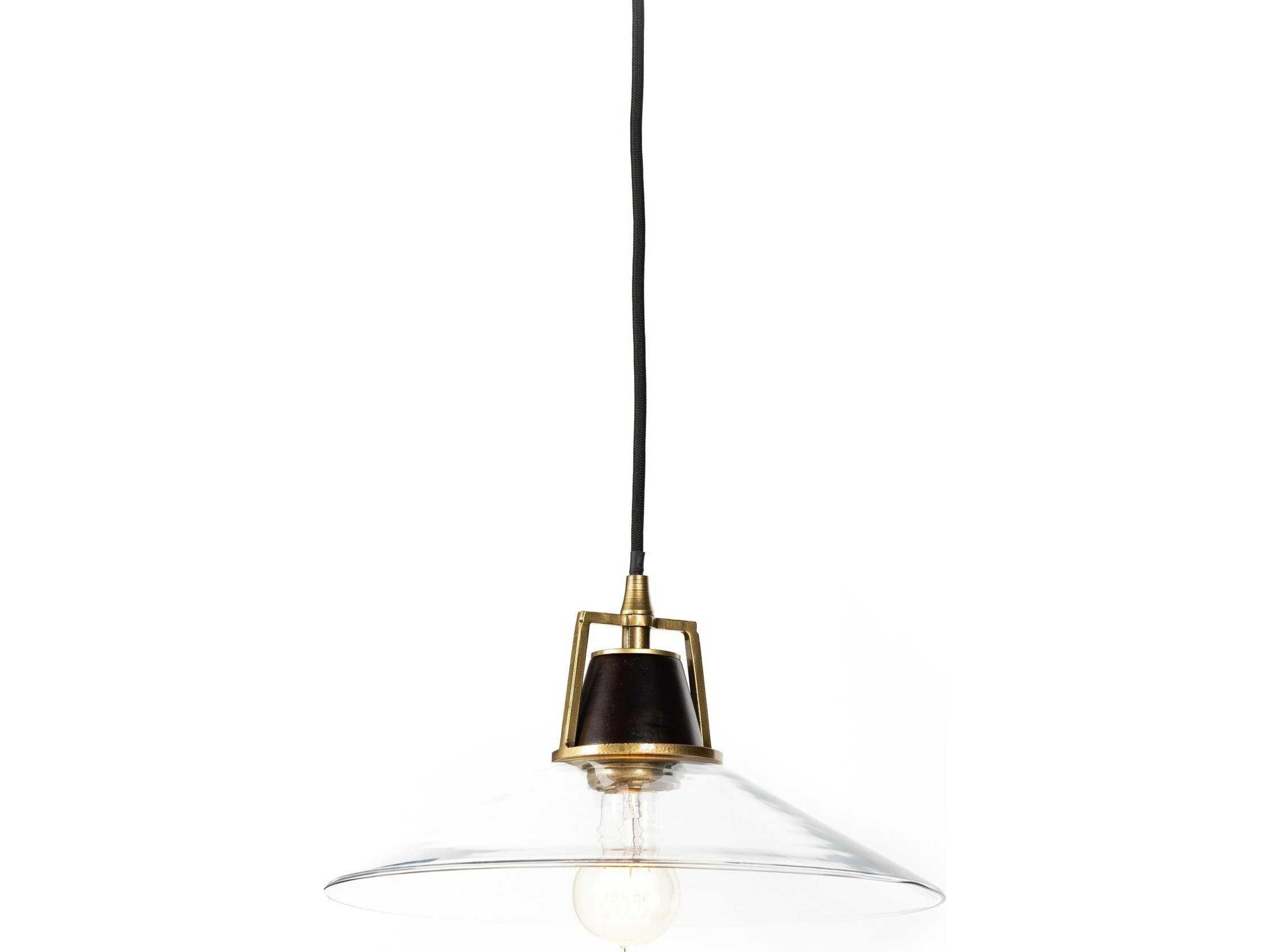 Hutton 1-Light Brass Glass Dome Linear Pendant