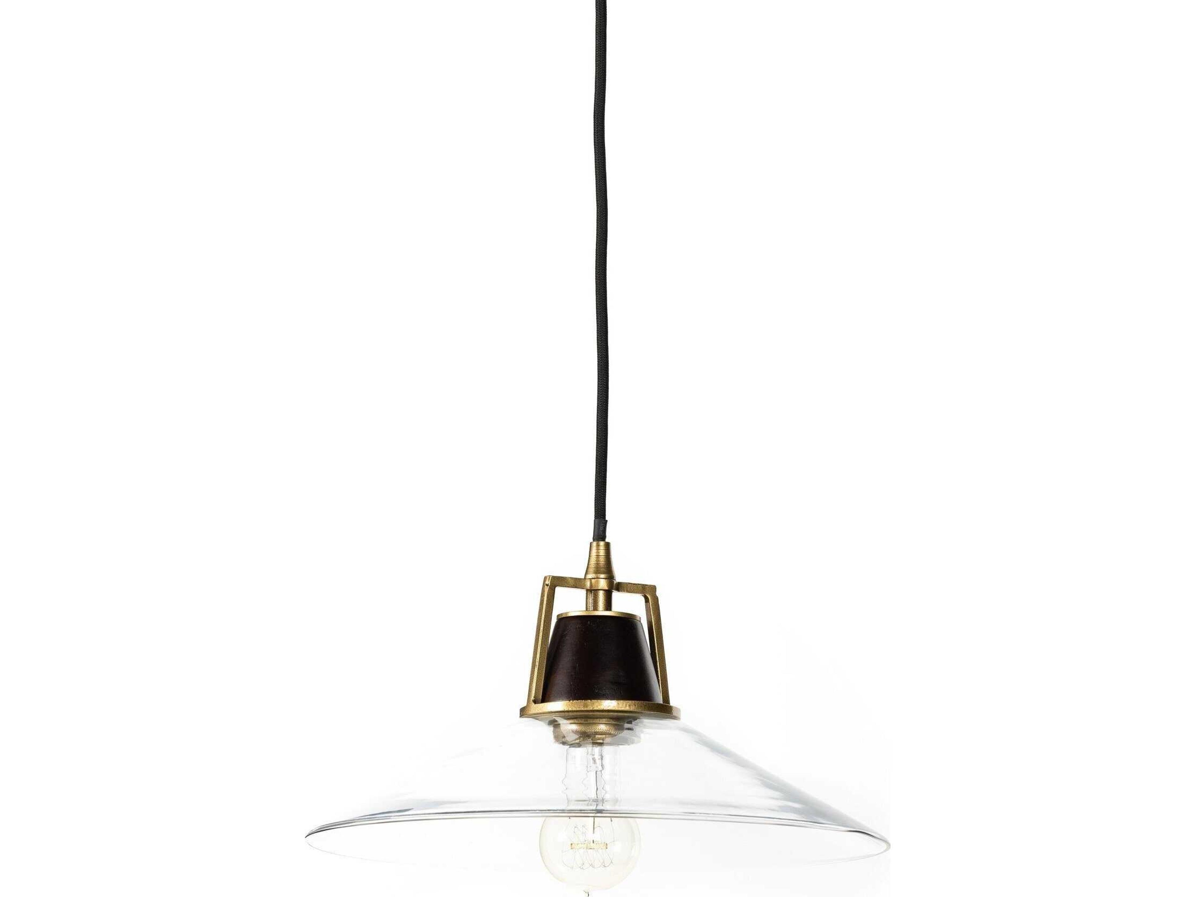 Four Hands Hutton 1-Light Brass Glass Dome Linear Pendant